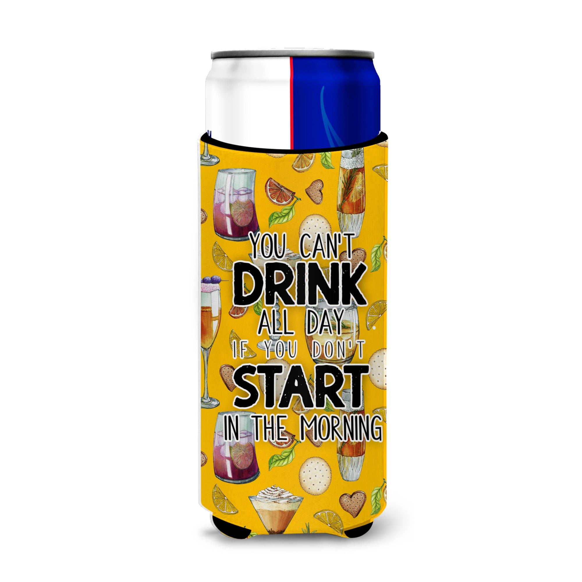 Caroline'S Treasures Start Drinking In The Morning Michelob Ultra Hugger For Slim Cans, Multicolor