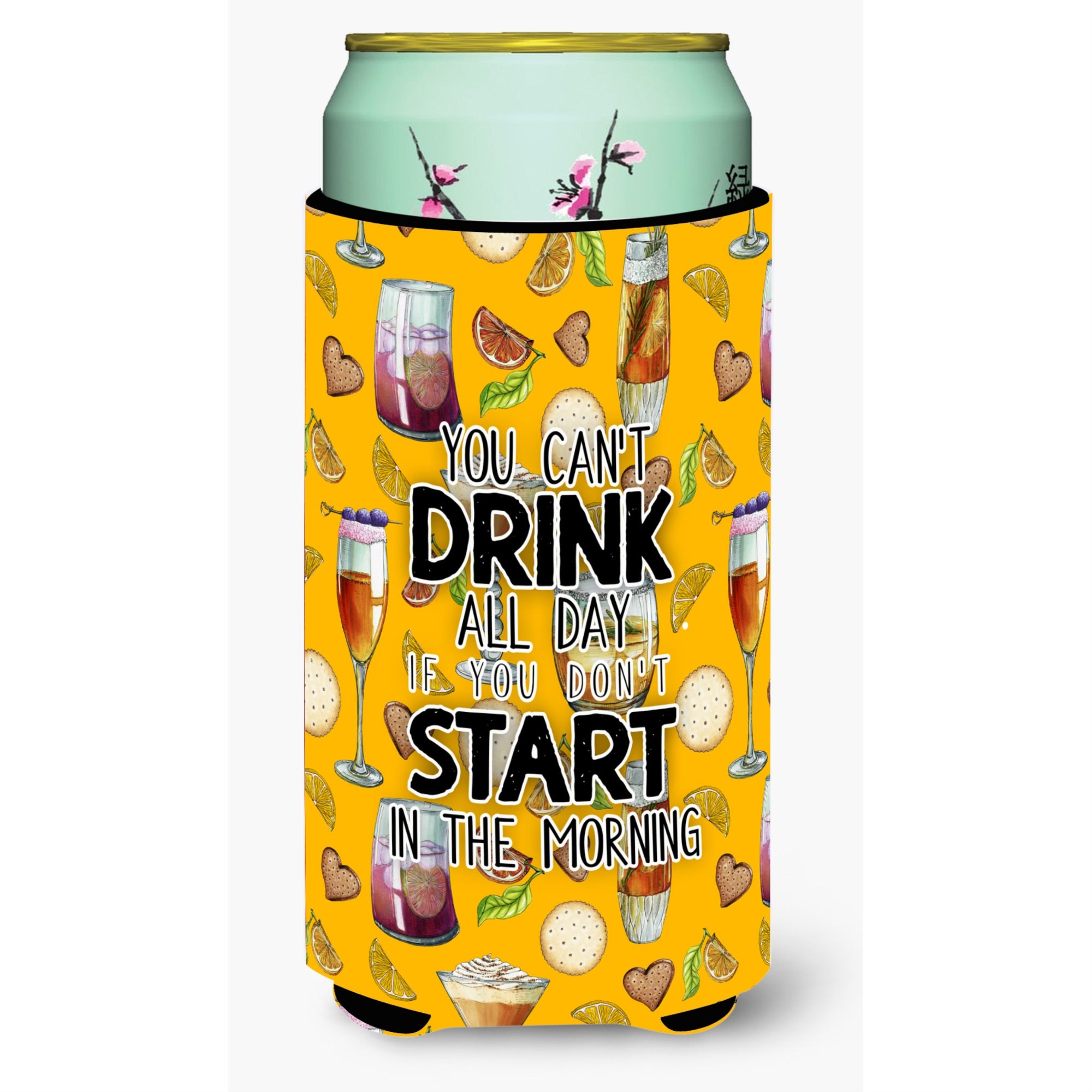 Caroline'S Treasures Start Drinking In The Morning Tall Boy Beverage Insulator Hugger, Multicolor