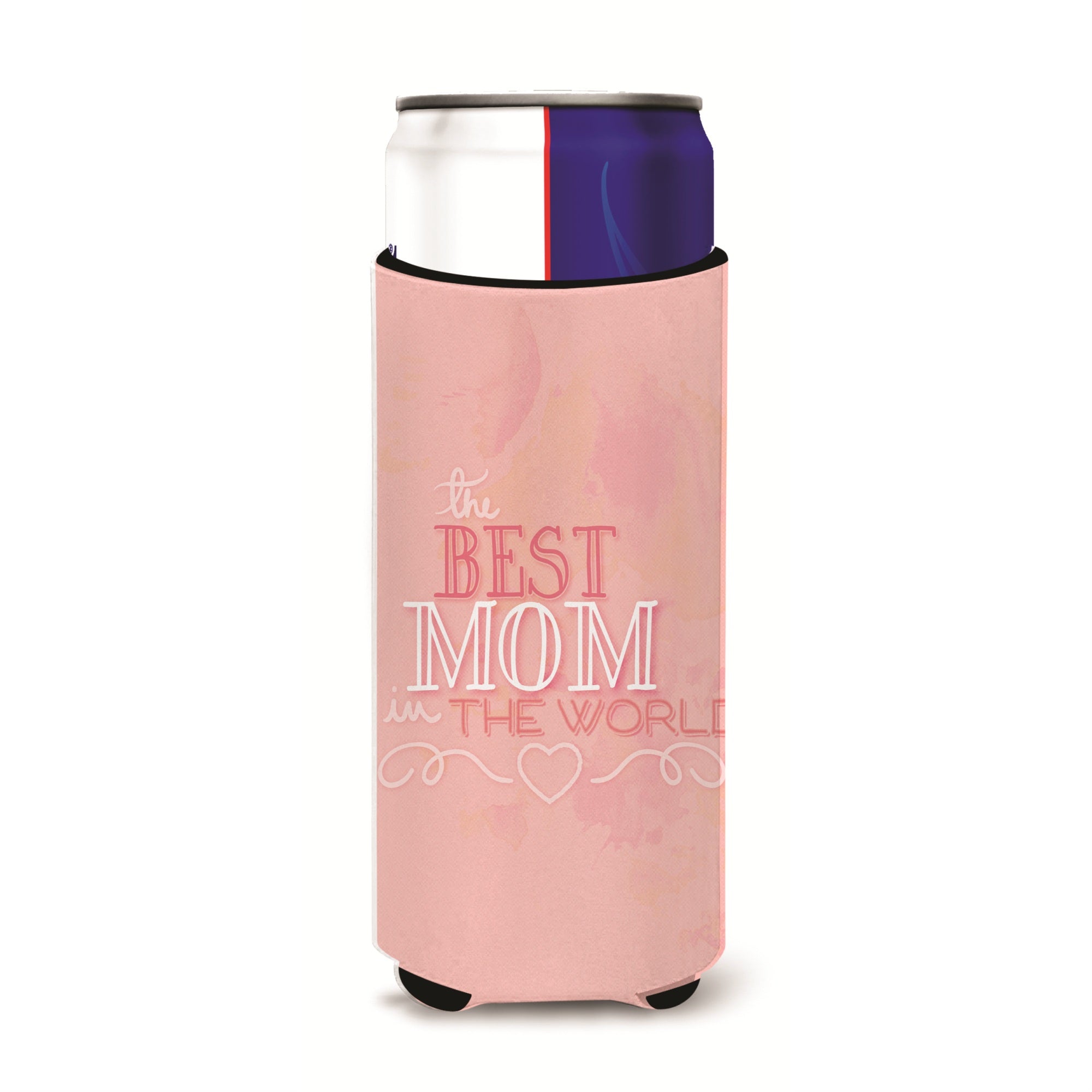 Caroline'S Treasures The Best Mom In The World Pink Michelob Ultra Hugger For Slim Cans, Multicolor