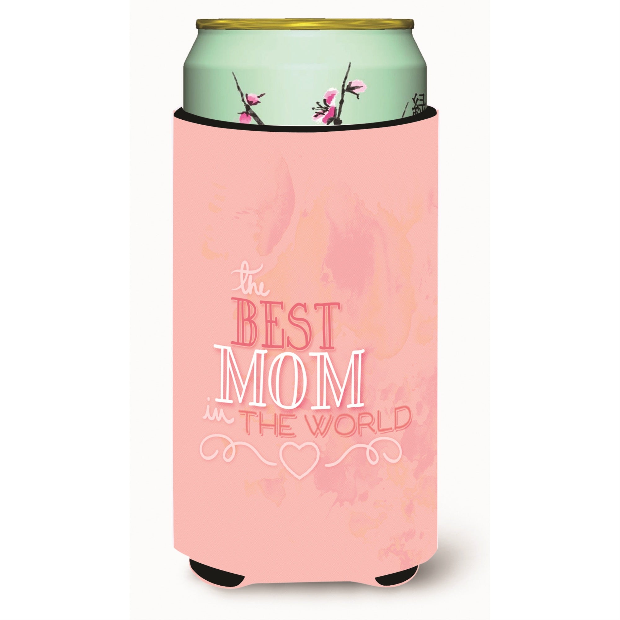Caroline'S Treasures The Best Mom In The World Pink Tall Boy Beverage Insulator Hugger, Multicolor