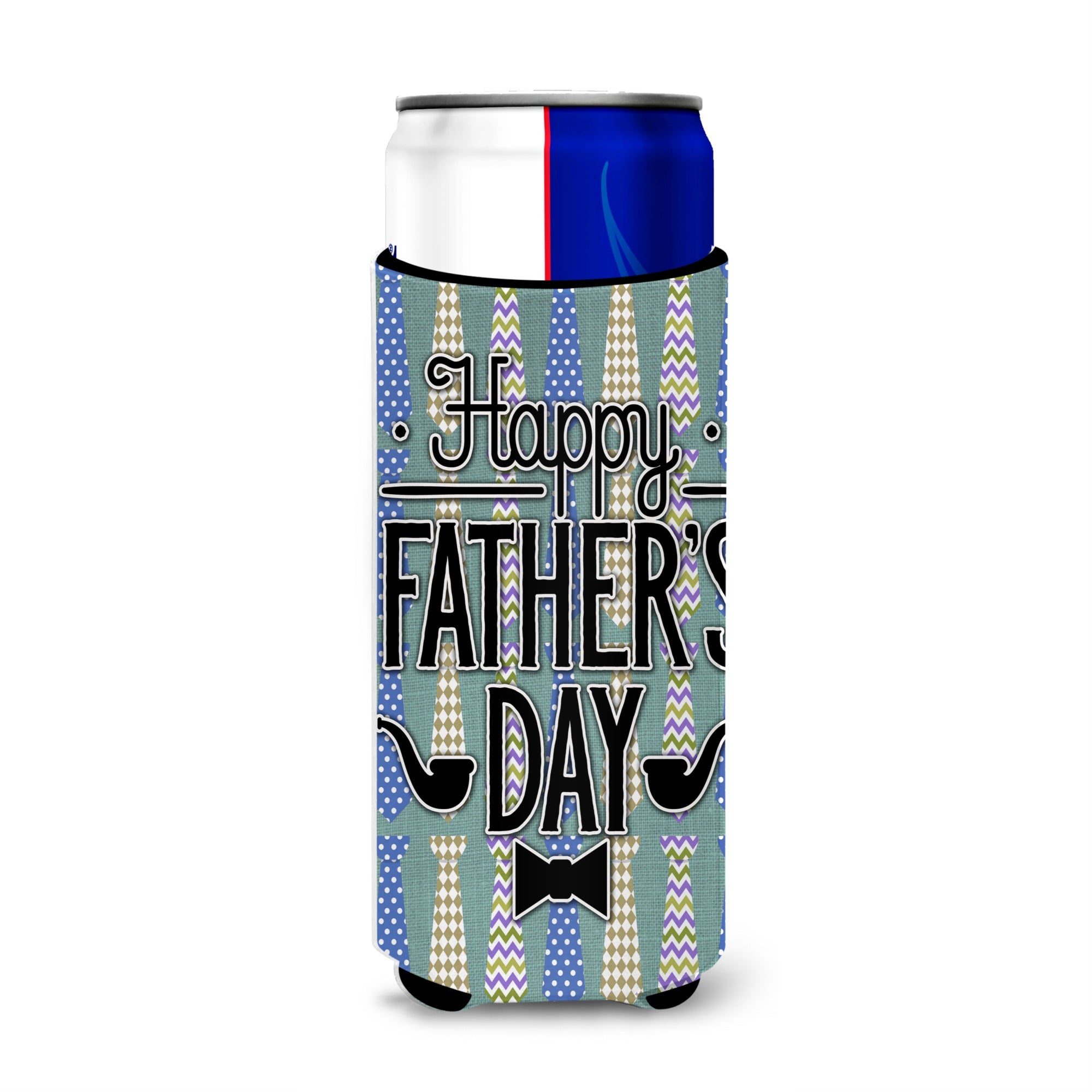 Caroline'S Treasures Happy Father'S Day Neckties Michelob Ultra Hugger For Slim Cans, Multicolor