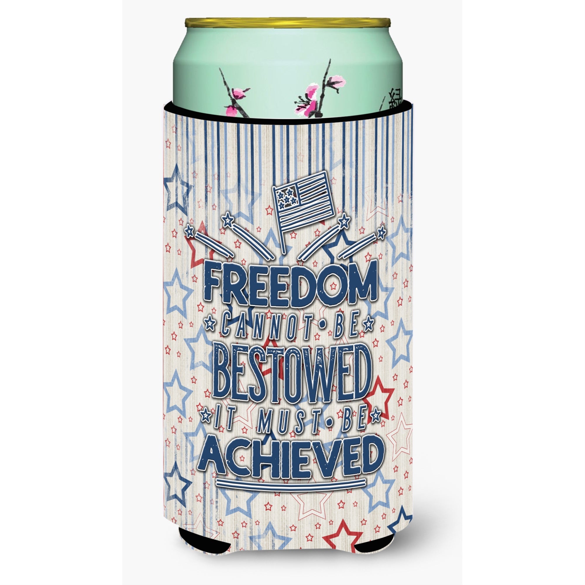 Caroline'S Treasures Freedom Must Be Achieved Tall Boy Beverage Insulator Hugger, Multicolor