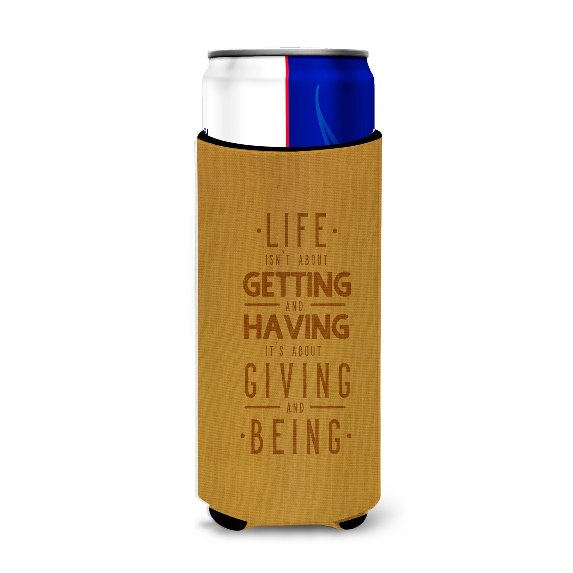 Caroline'S Treasures Life Is Giving & Being Michelob Ultra Hugger For Slim Cans, Multicolor