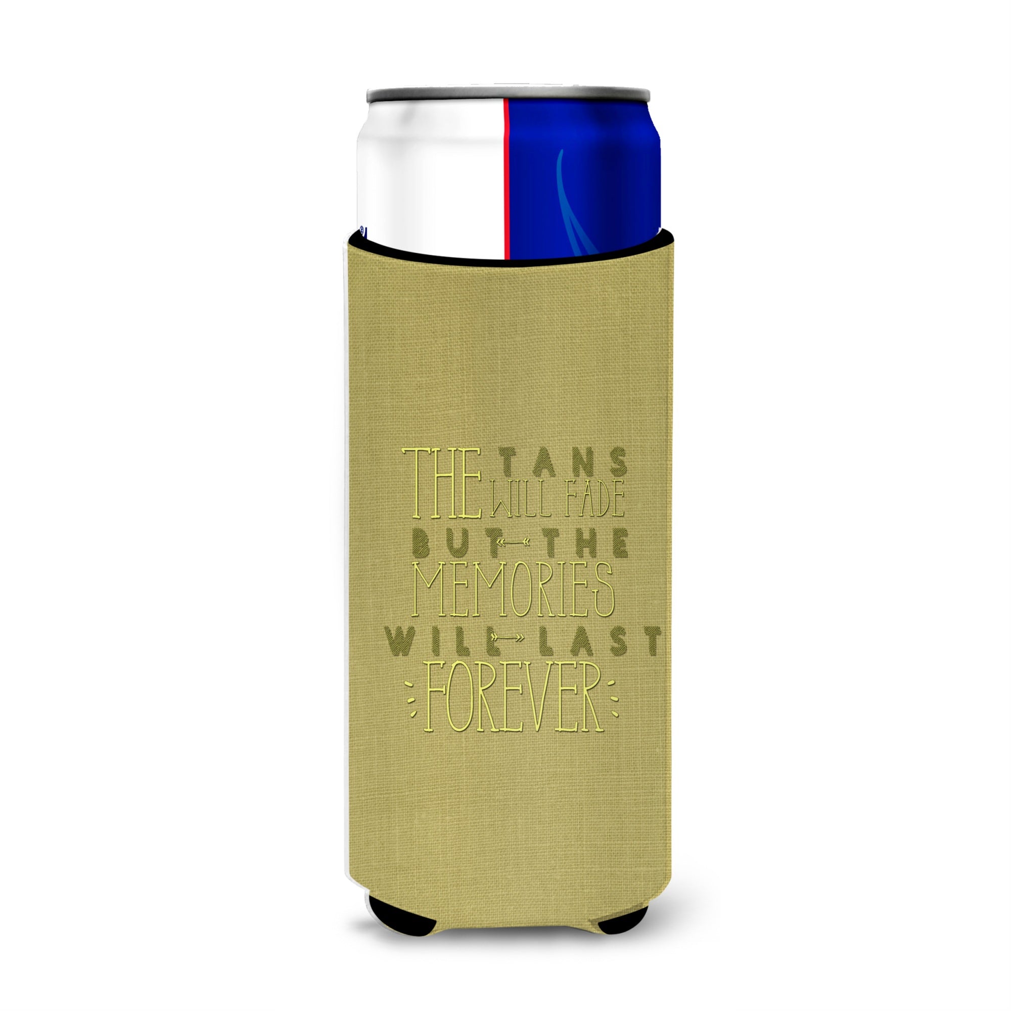Caroline'S Treasures Tans Will Fade Memories Last Michelob Ultra Hugger For Slim Cans, Multicolor