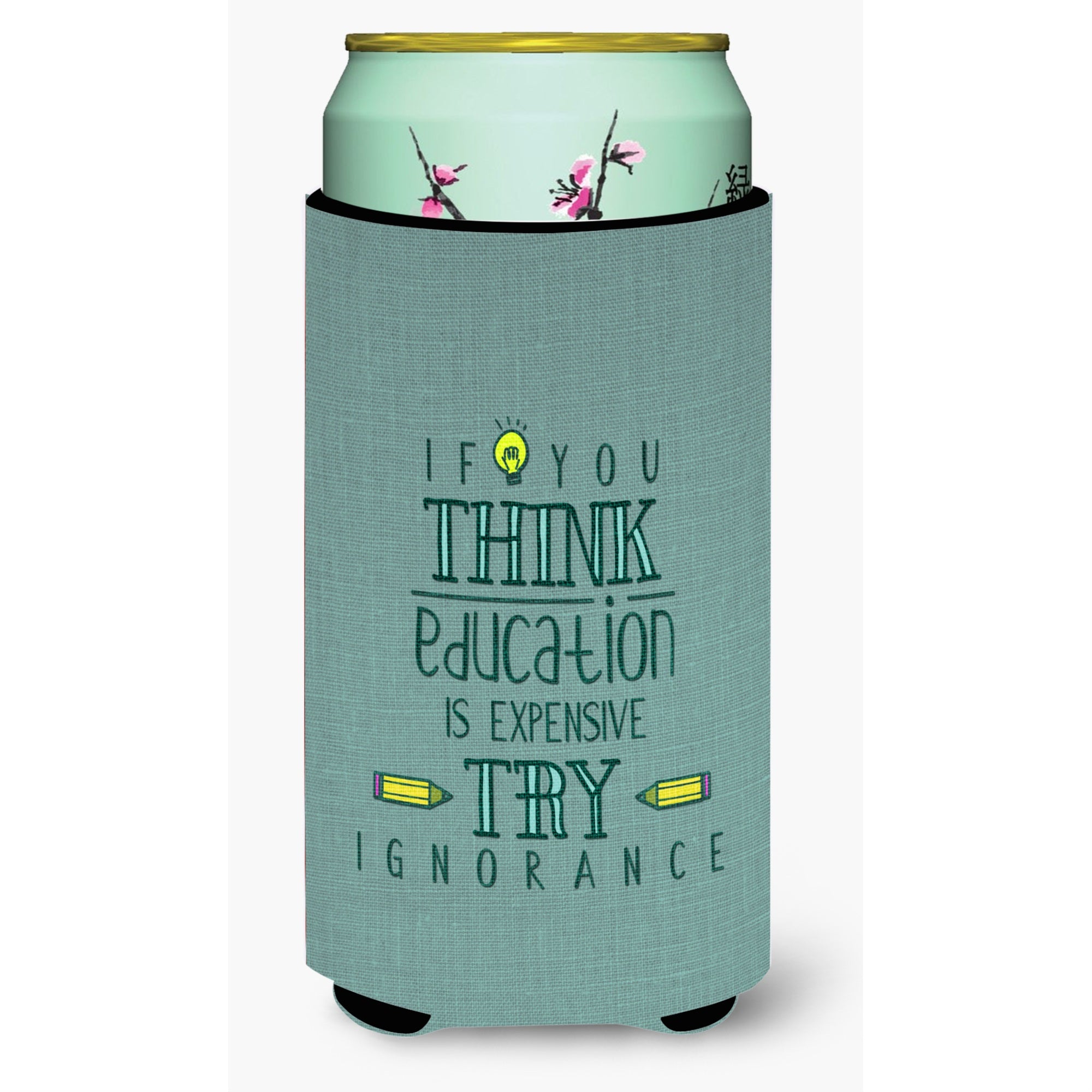 Caroline'S Treasures Education Is Expensive Teacher Tall Boy Beverage Insulator Hugger, Multicolor