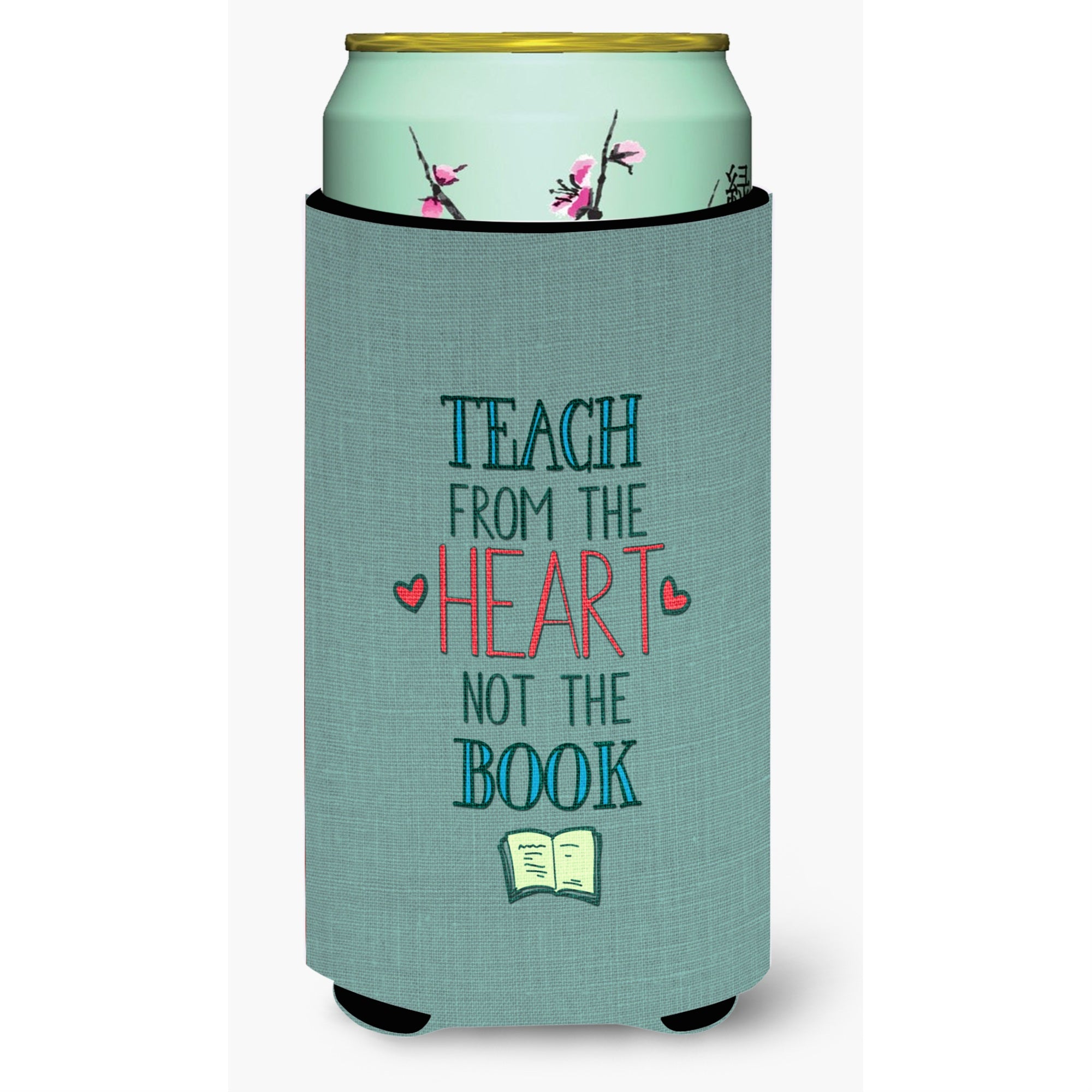 Caroline'S Treasures Teach From The Heart Teacher Tall Boy Beverage Insulator Hugger, Multicolor