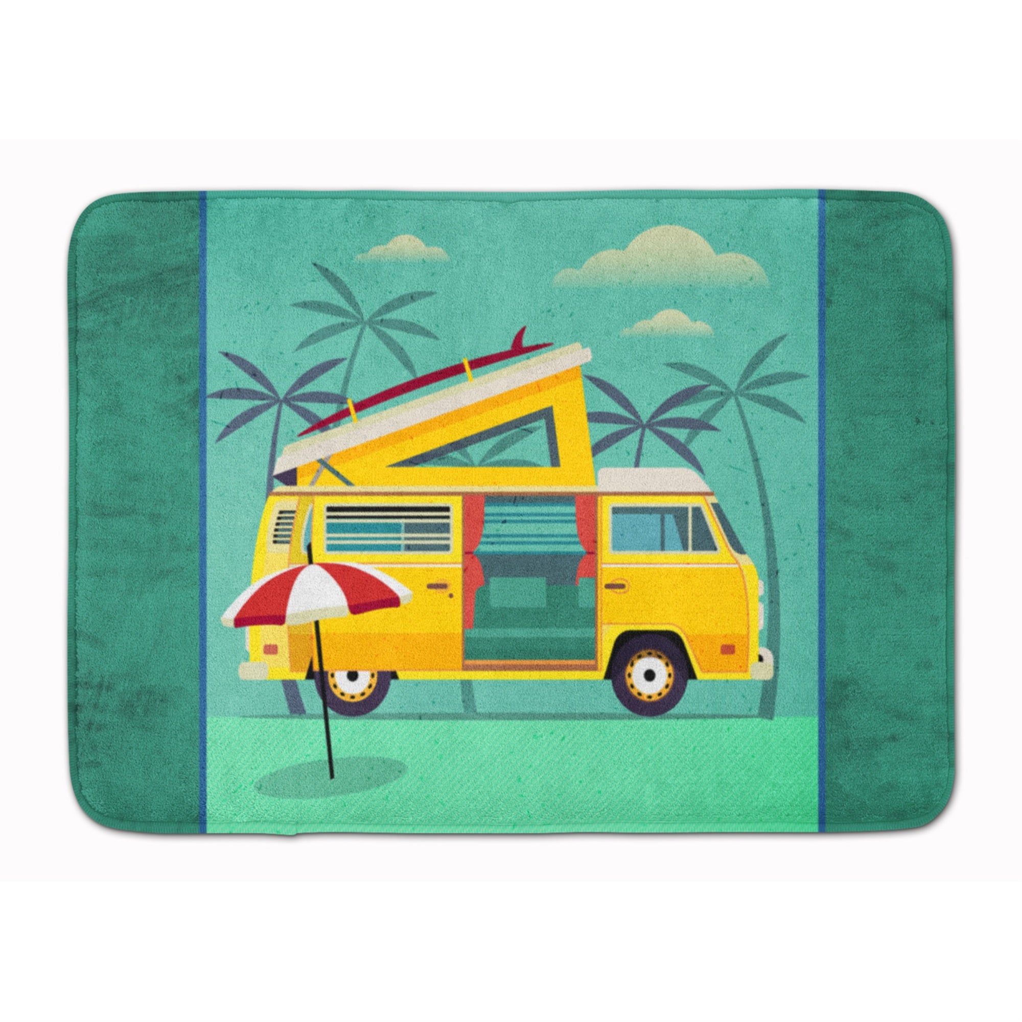 Caroline'S Treasures Greatest Adventure Camper Van Floor Mat, 19 X 27, Multicolor