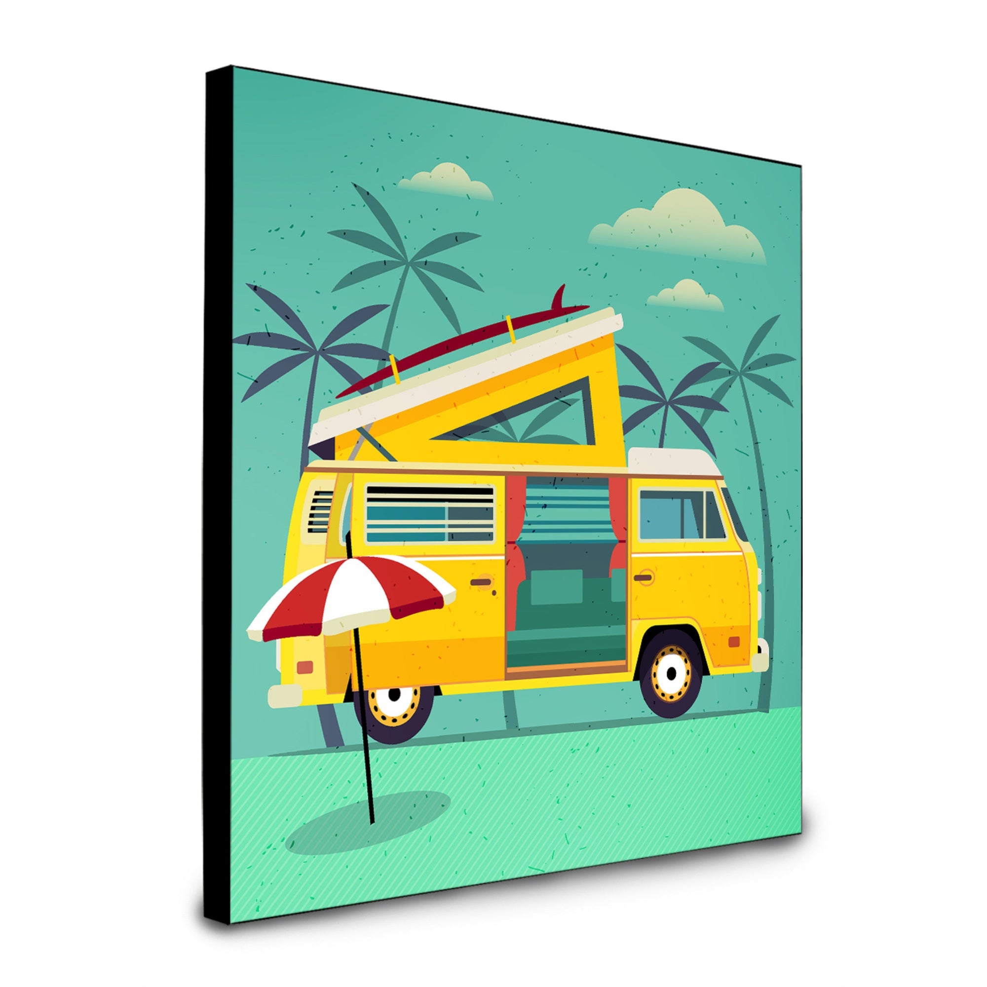 Caroline'S Treasures Greatest Adventure Camper Van Artwork Panel Wall-Decor, Multicolor