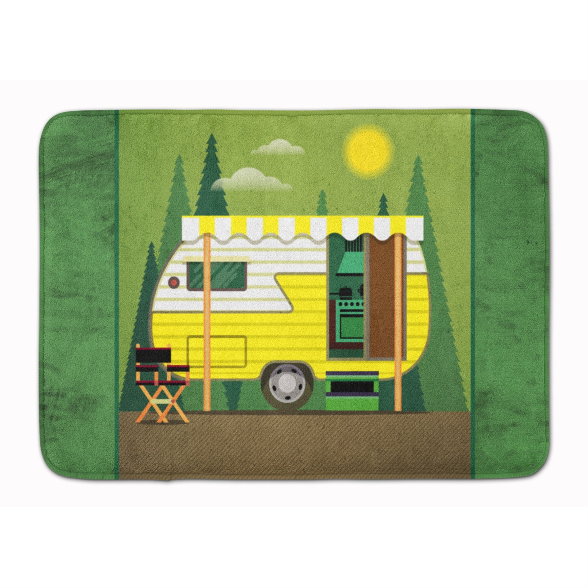 Caroline'S Treasures Greatest Adventure Retro Camper Floor Mat, 19 X 27, Multicolor