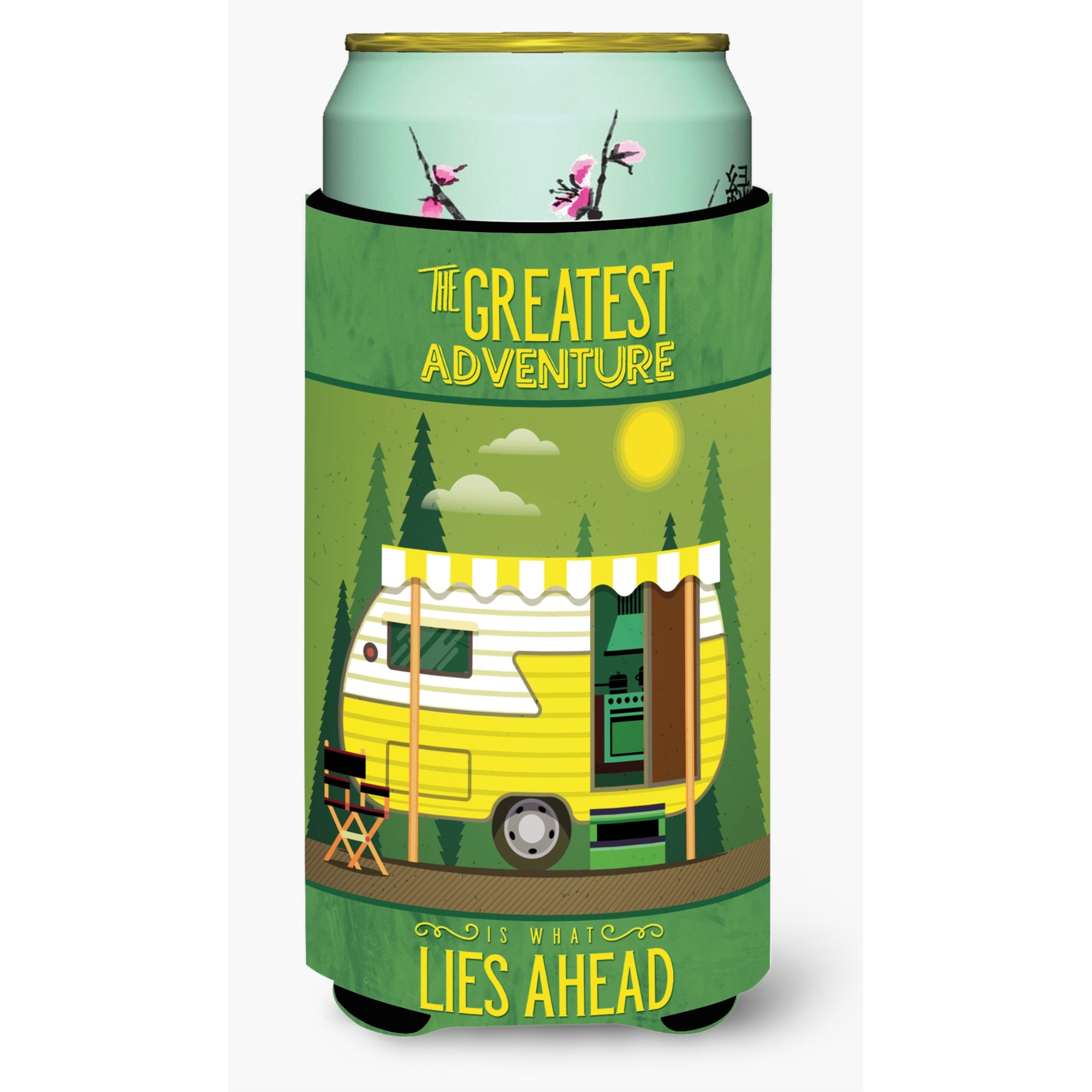 Caroline'S Treasures Greatest Adventure Retro Camper Tall Boy Beverage Insulator Hugger, Multicolor