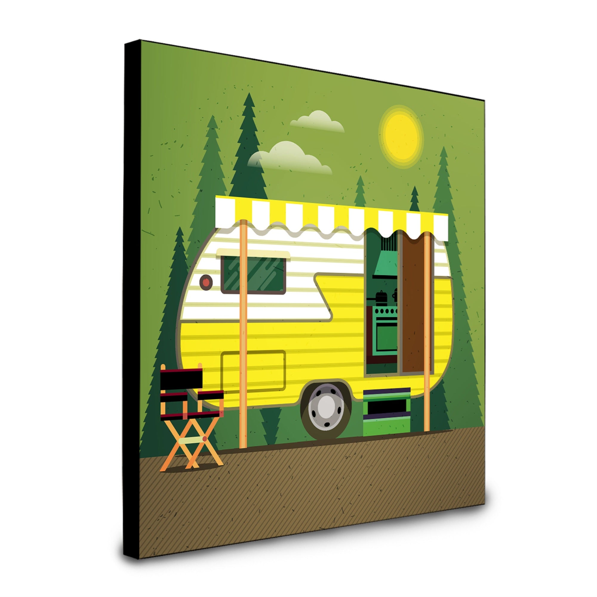 Caroline'S Treasures Greatest Adventure Retro Camper Artwork Panel Wall-Decor, Multicolor