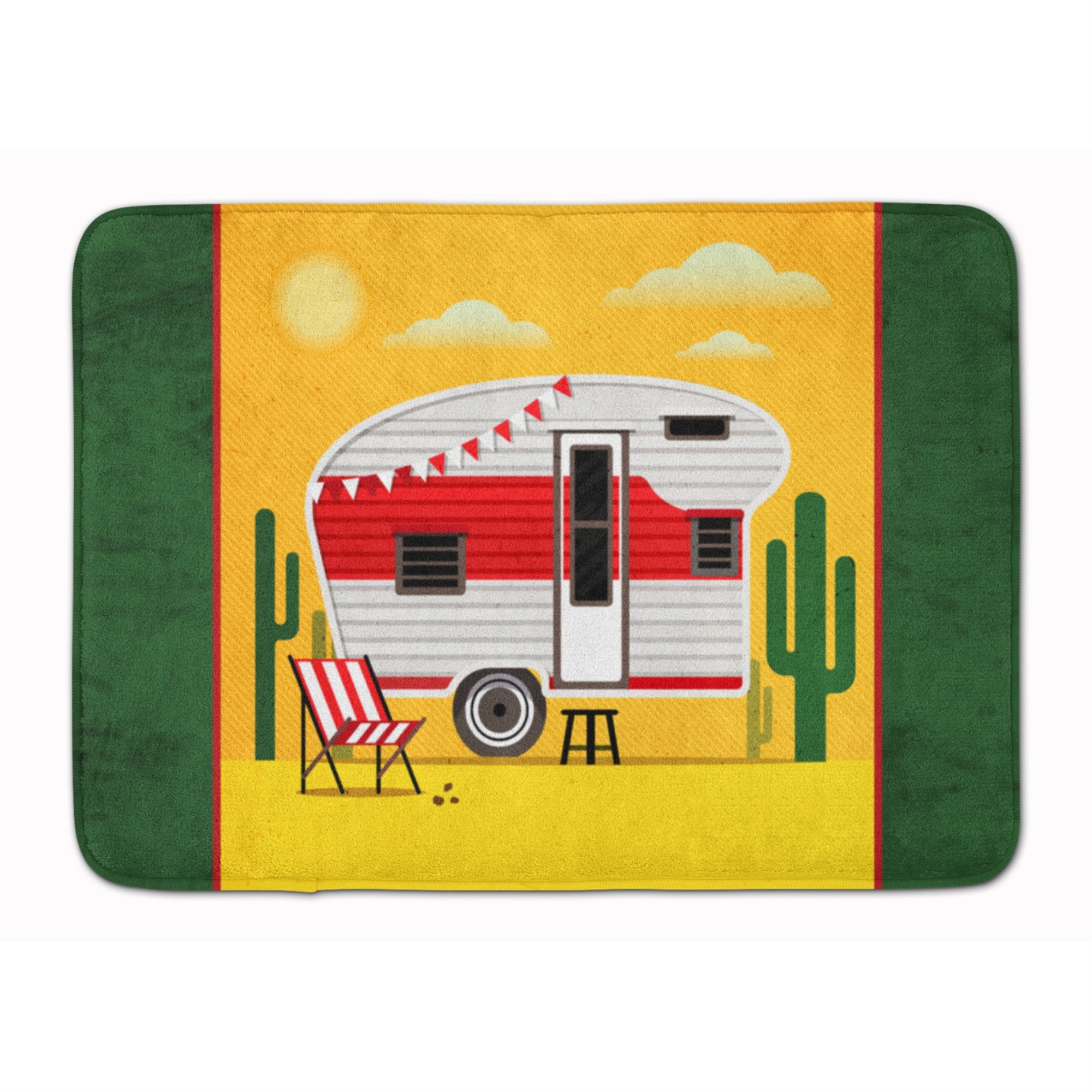 Caroline'S Treasures Greatest Adventure Retro Camper Desert Floor Mat, 19 X 27, Multicolor