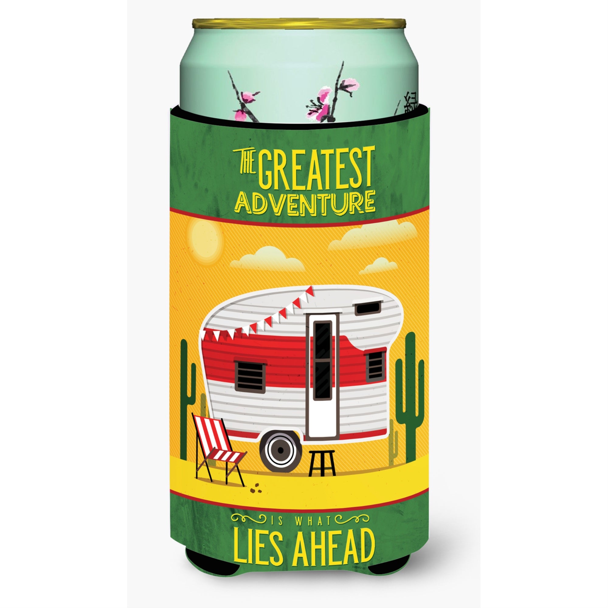 Caroline'S Treasures Greatest Adventure Retro Camper Desert Tall Boy Beverage Insulator Hugger, Multicolor