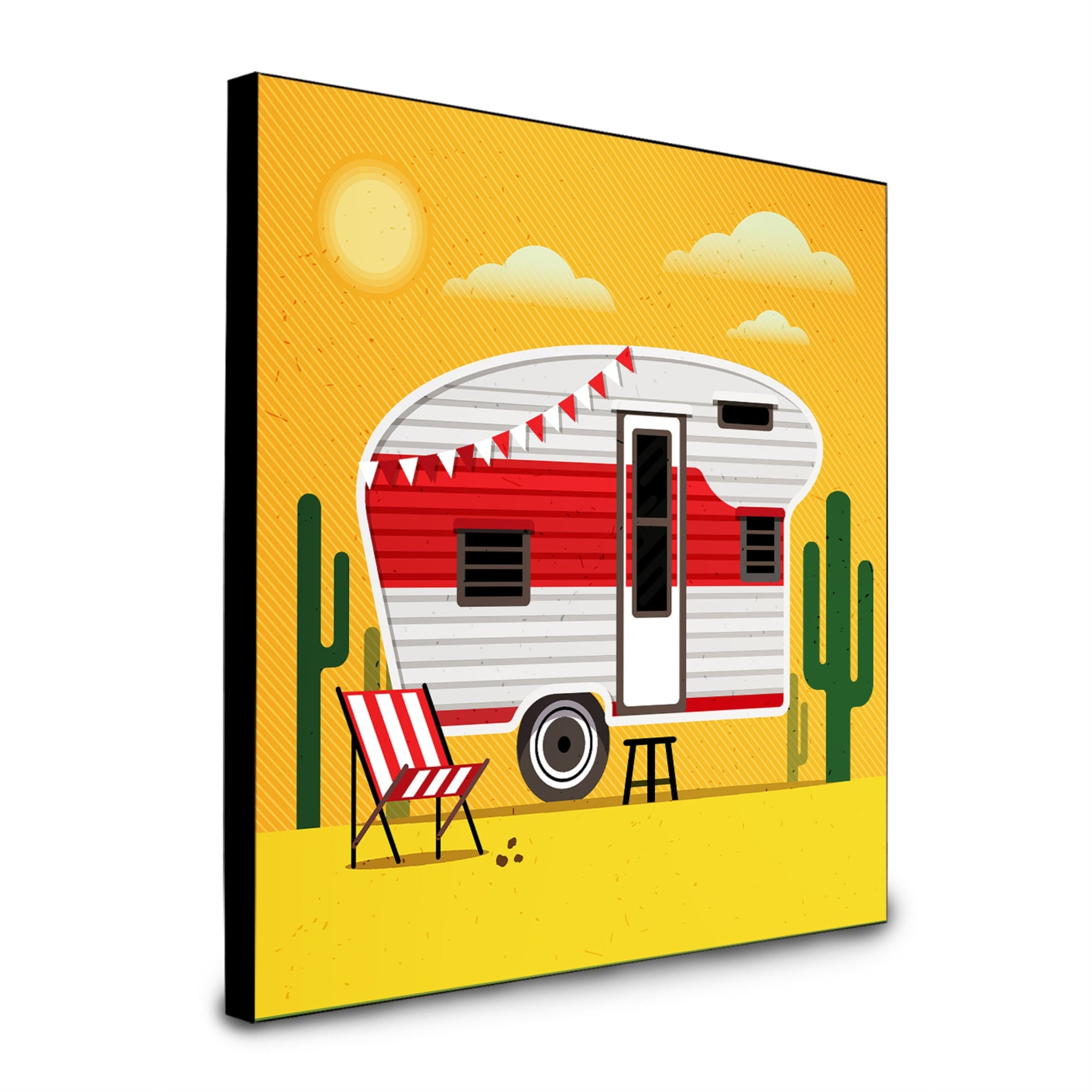 Caroline'S Treasures Greatest Adventure Retro Camper Desert Artwork Panel Wall-Decor, Multicolor