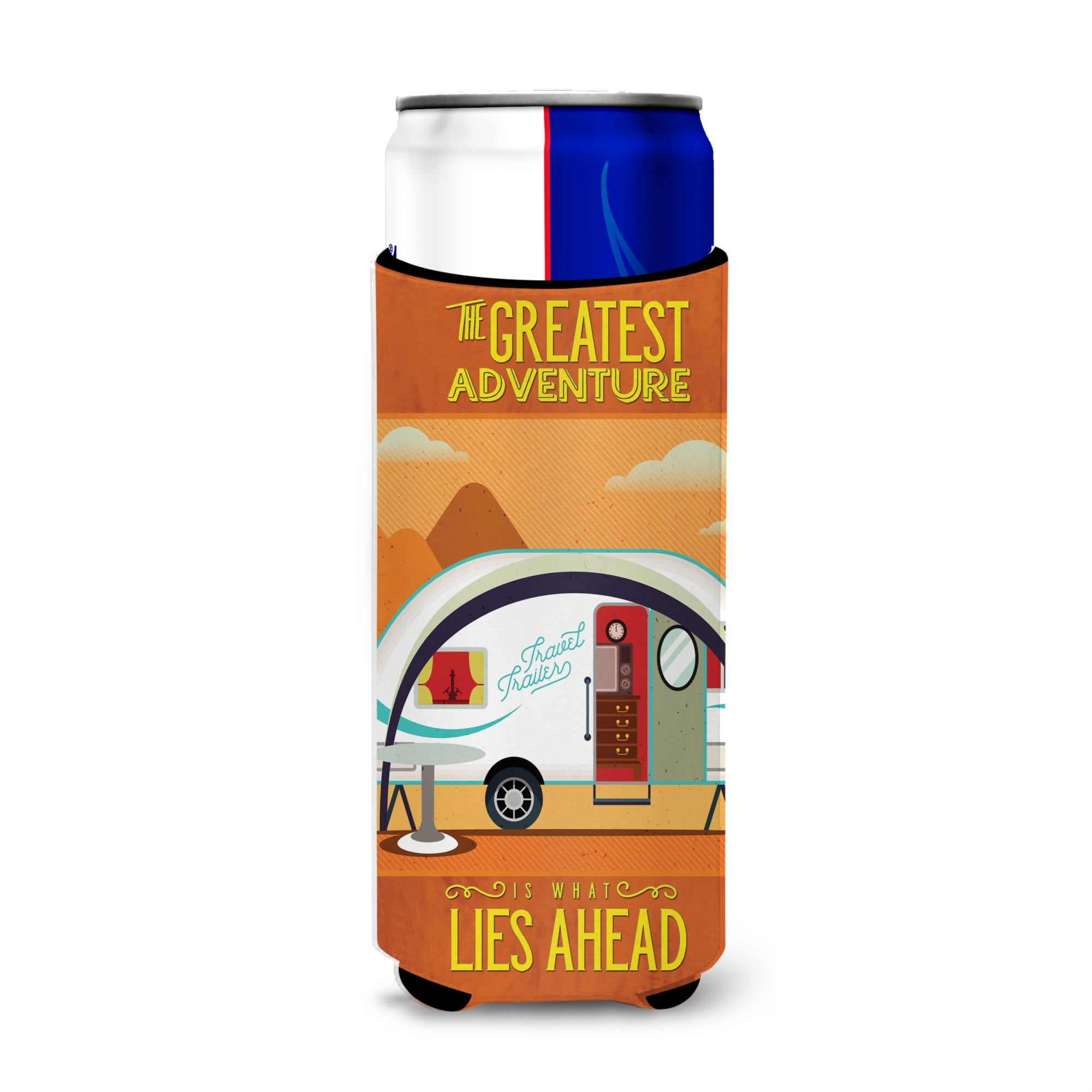 Caroline'S Treasures Greatest Adventure New Camper Michelob Ultra Hugger For Slim Cans, Multicolor