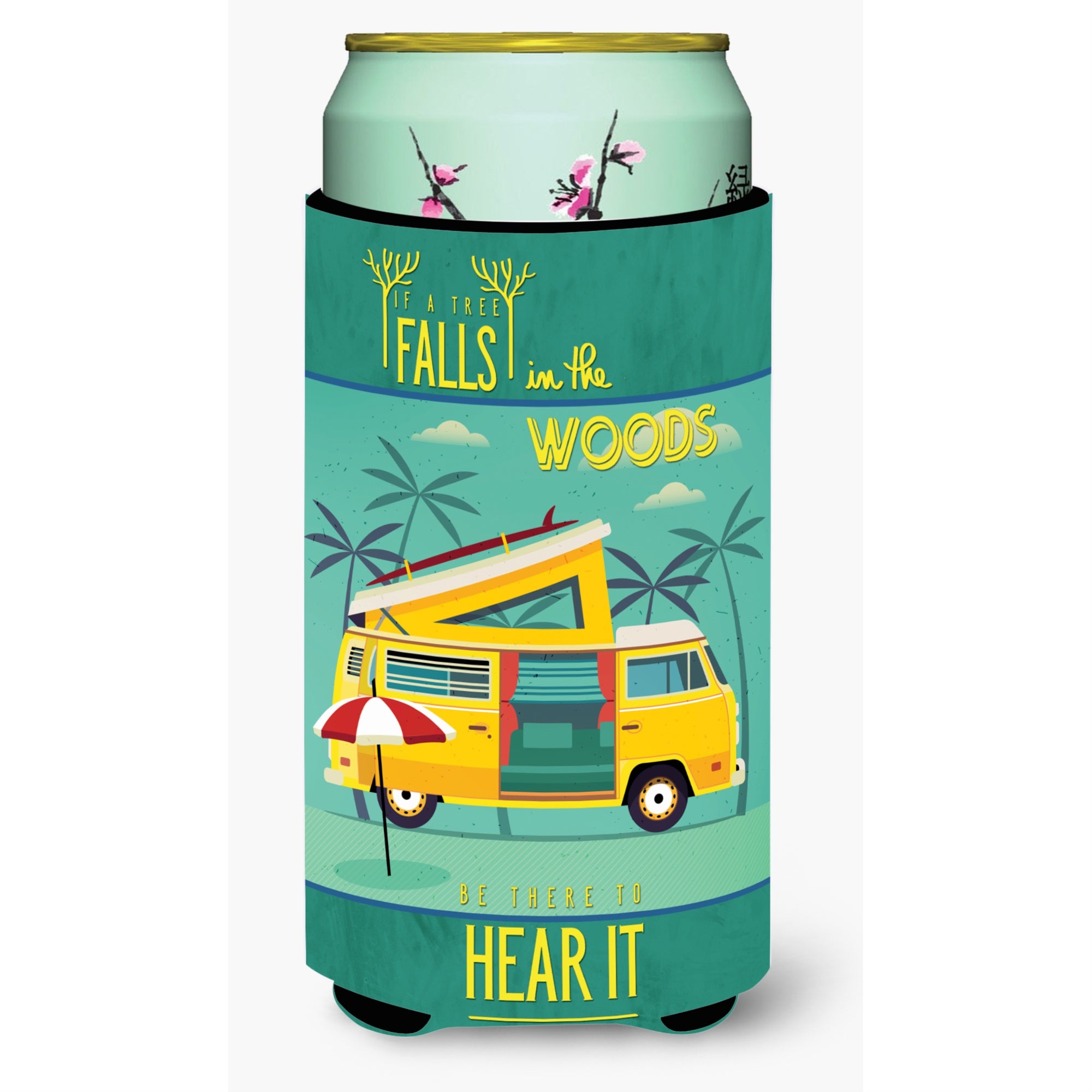 Caroline'S Treasures Be In The Woods Camper Van Tall Boy Beverage Insulator Hugger, Multicolor