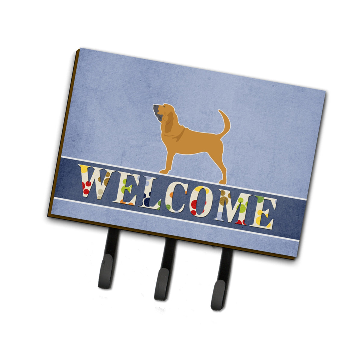 Caroline'S Treasures Bloodhound Welcome Leash Or Key Holder Hooks, Multicolor