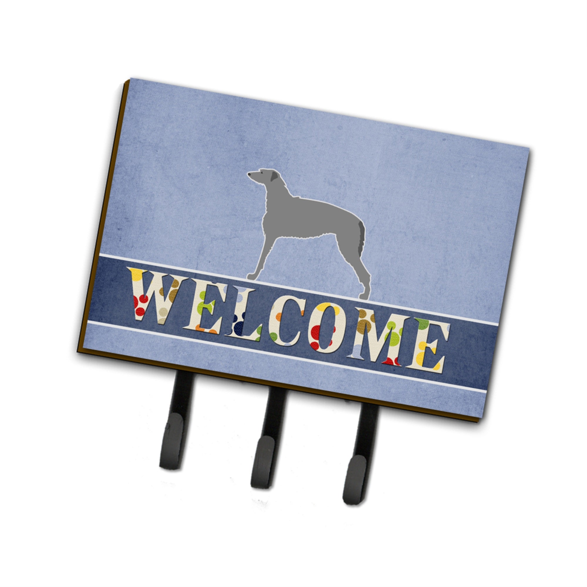 Caroline'S Treasures Scottish Deerhound Welcome Wall Hook, Triple, Multicolor