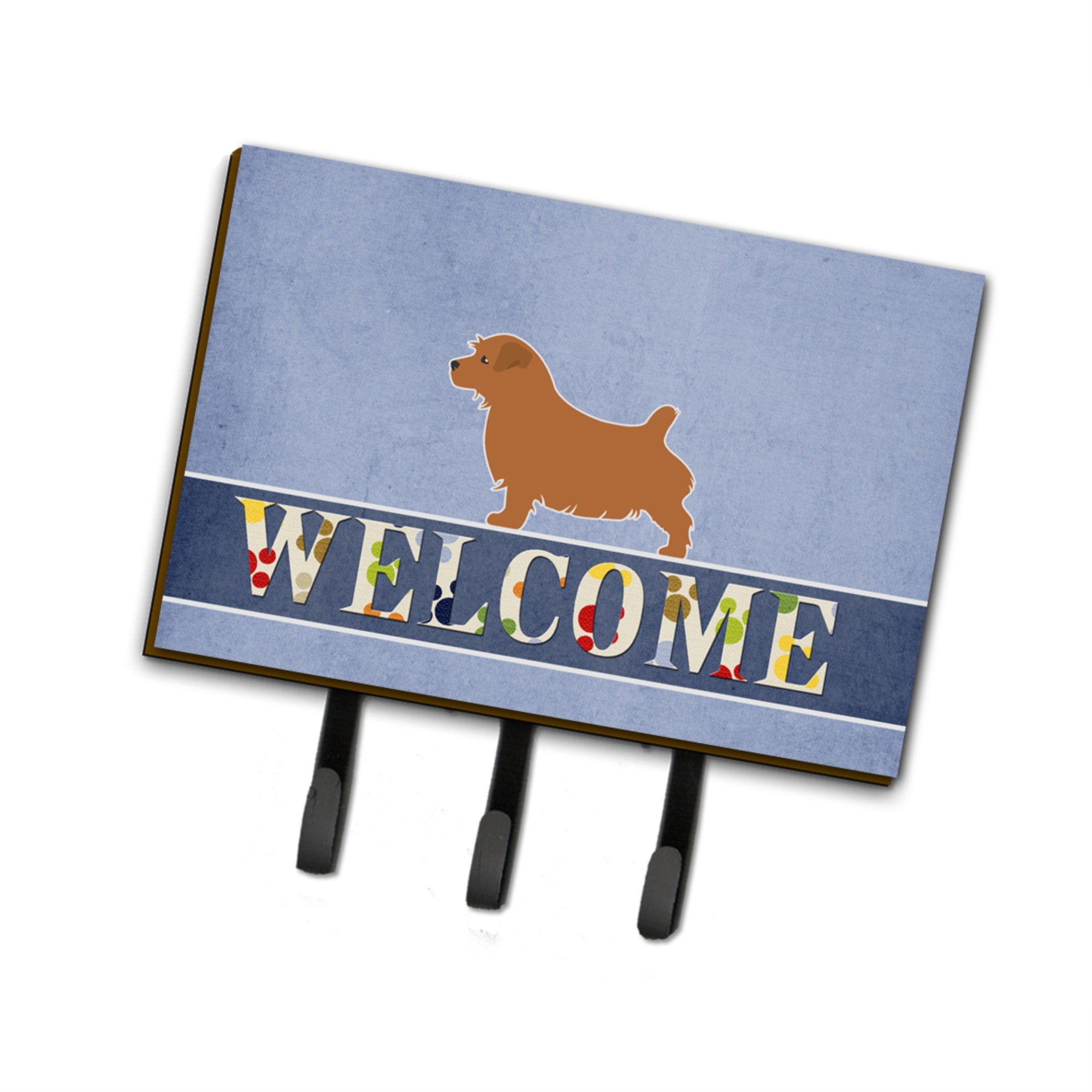 Caroline'S Treasures Norfolk Terrier Welcome Wall Hook, Triple, Multicolor