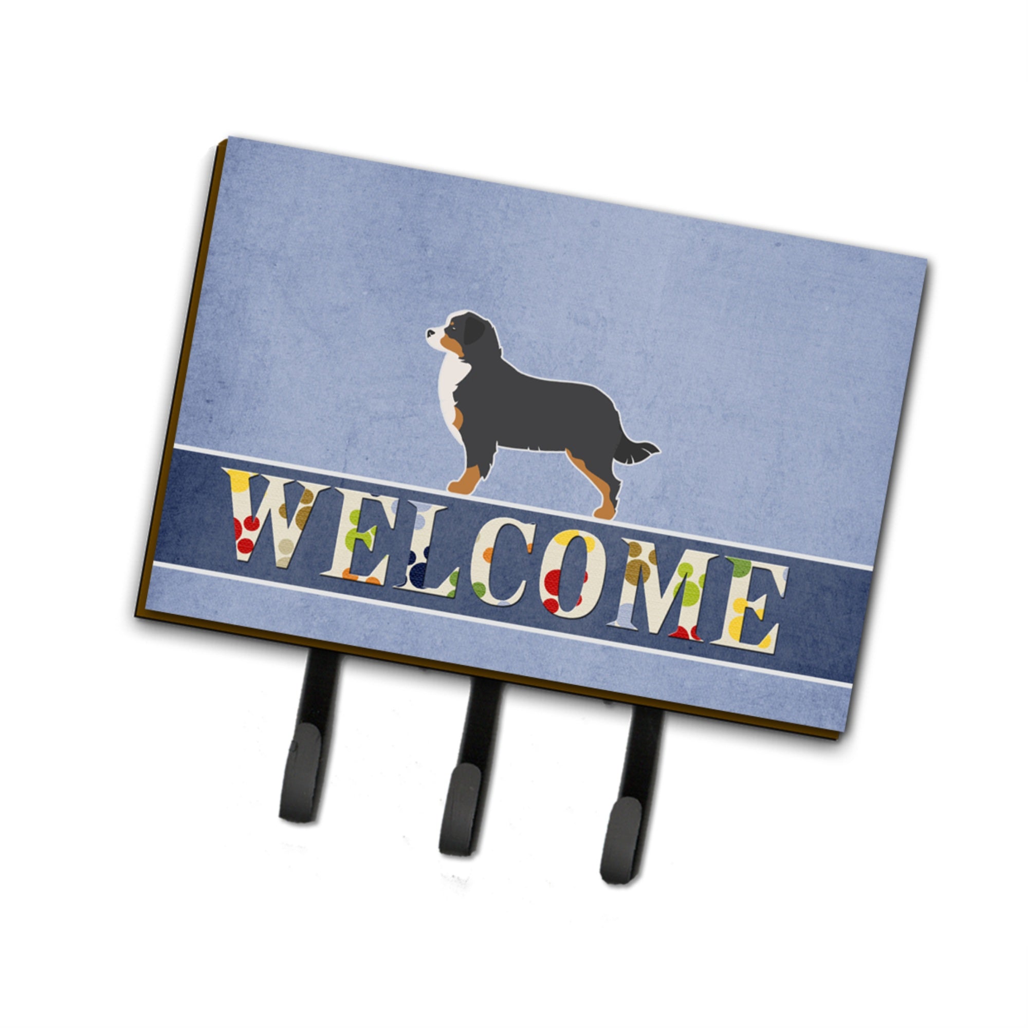 Caroline'S Treasures Bernese Mountain Dog Welcome Wall Hook, Triple, Multicolor