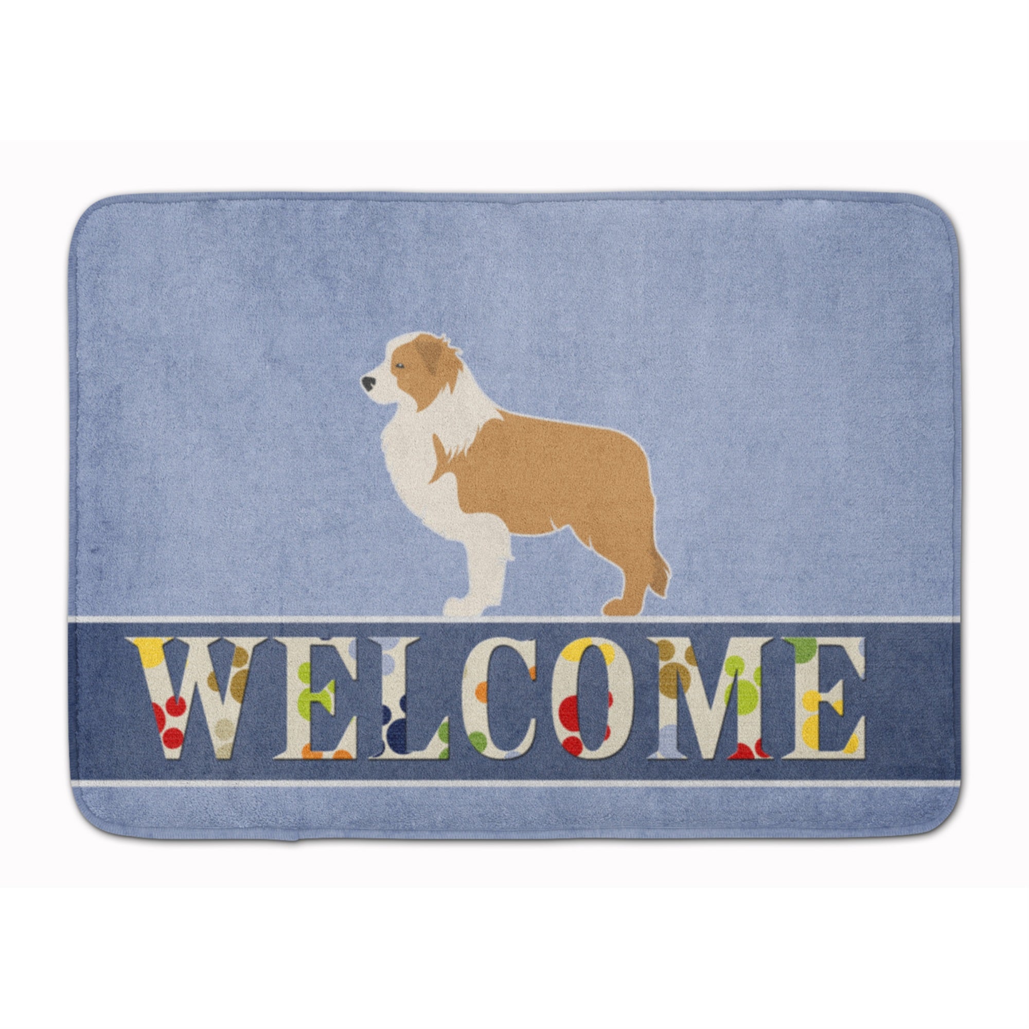 Caroline'S Treasures Red Border Collie Welcome Floor Mat, 19 X 27, Multicolor