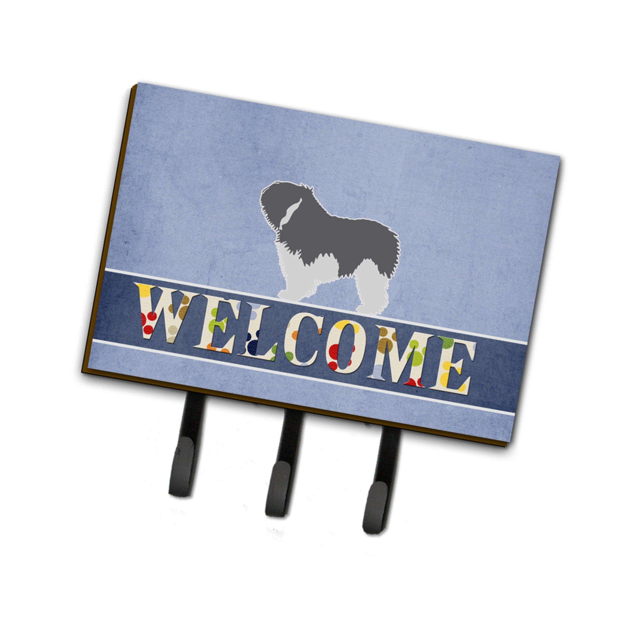 Caroline'S Treasures Lowland Polish Lowl And Sheepdog Dog Welcome Wall Hook, Triple, Multicolor