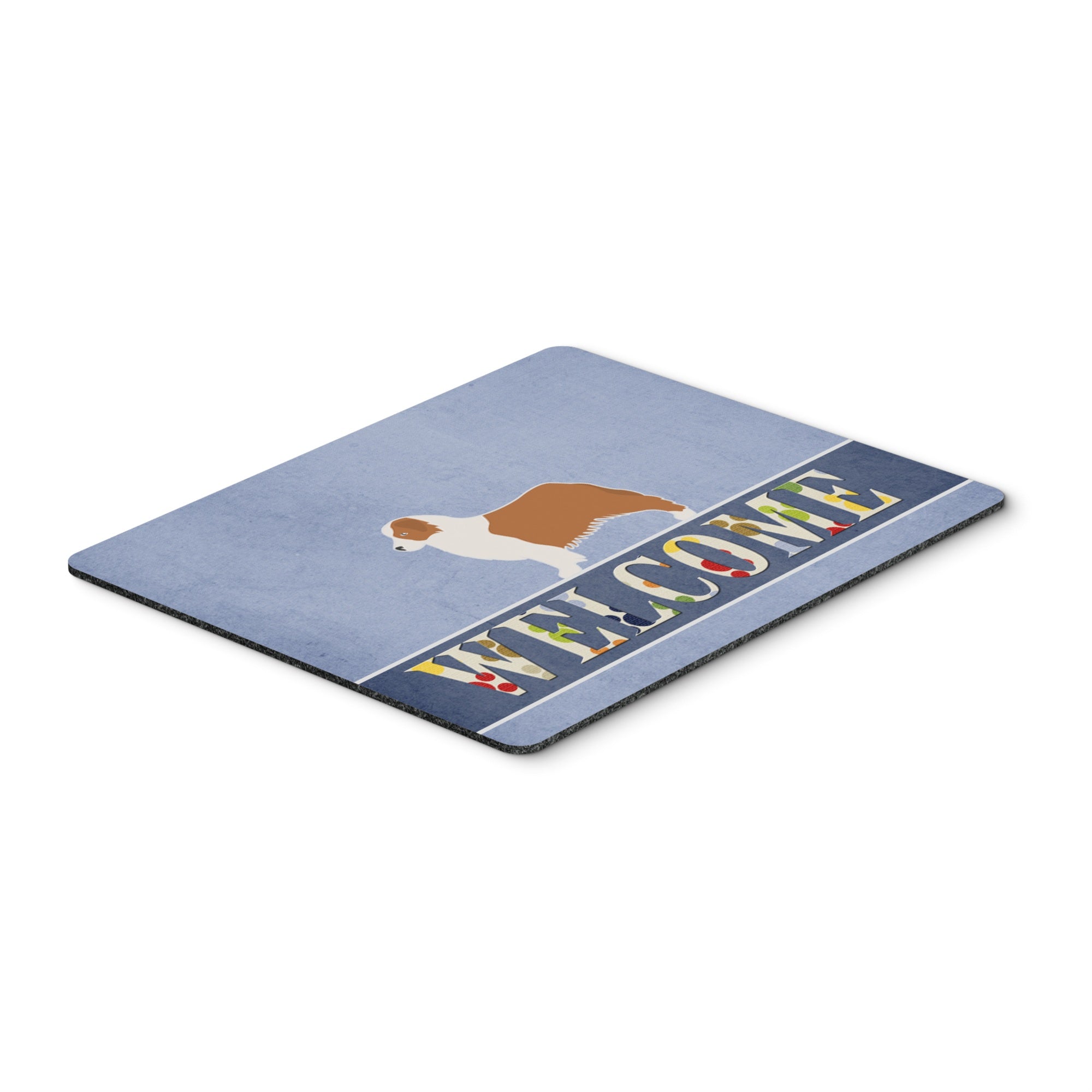 Caroline'S Treasures Australian Shepherd Dog Welcome Mouse Pad, Hot Pad Or Trivet, Multicolor, 7.75X9.25   (Bb5537Mp)