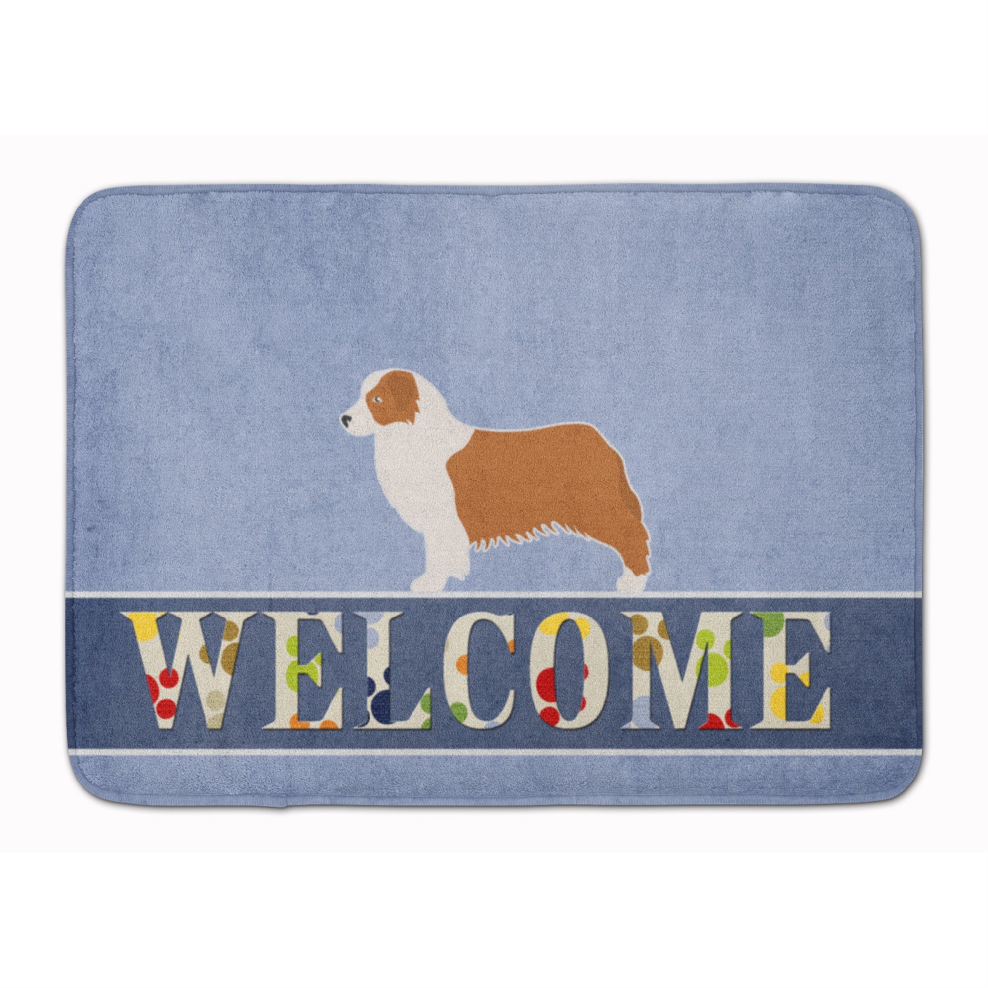 Caroline'S Treasures Australian Shepherd Dog Welcome Floor Mat, 19 X 27, Multicolor