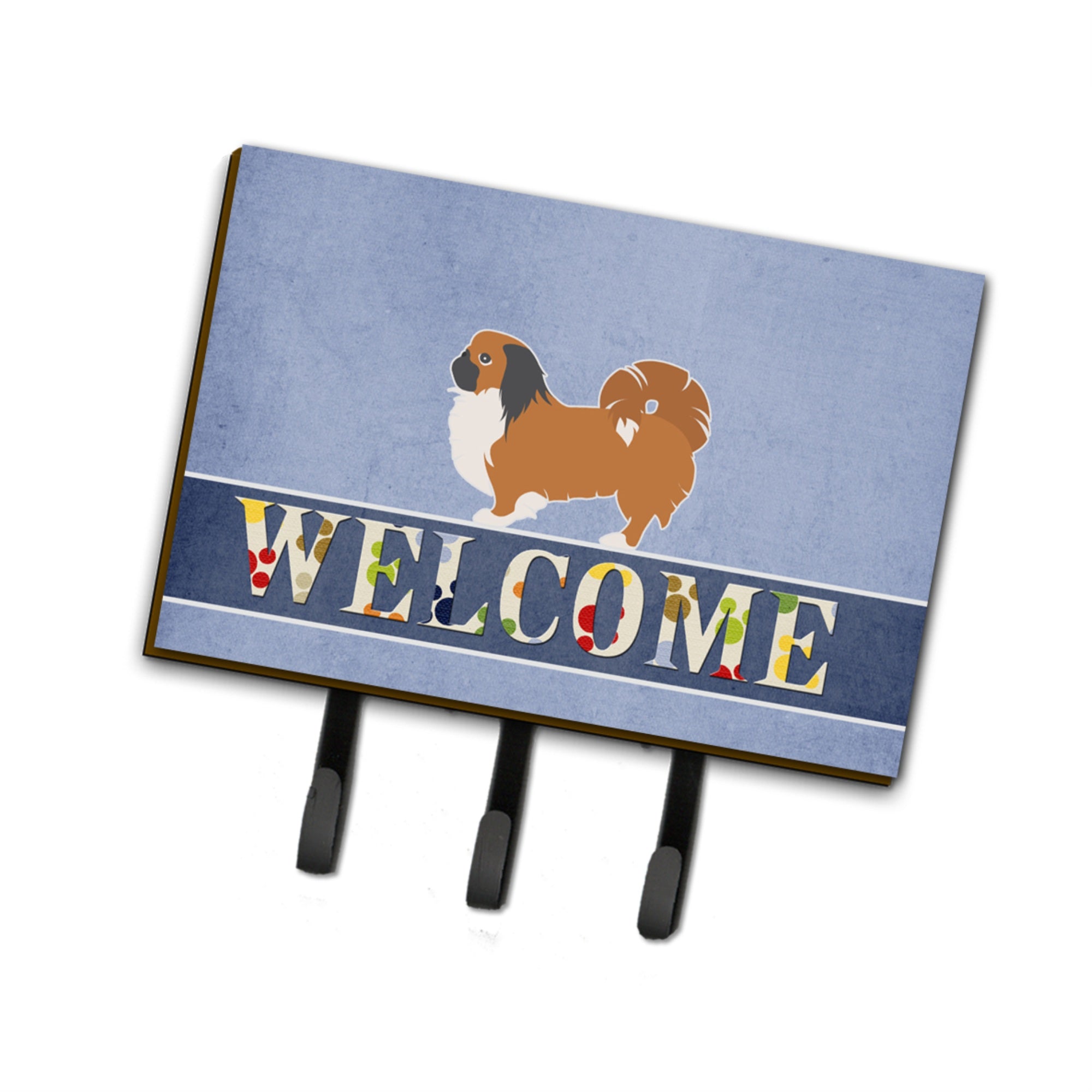 Caroline'S Treasures Pekingese Welcome Wall Hook, Triple, Multicolor