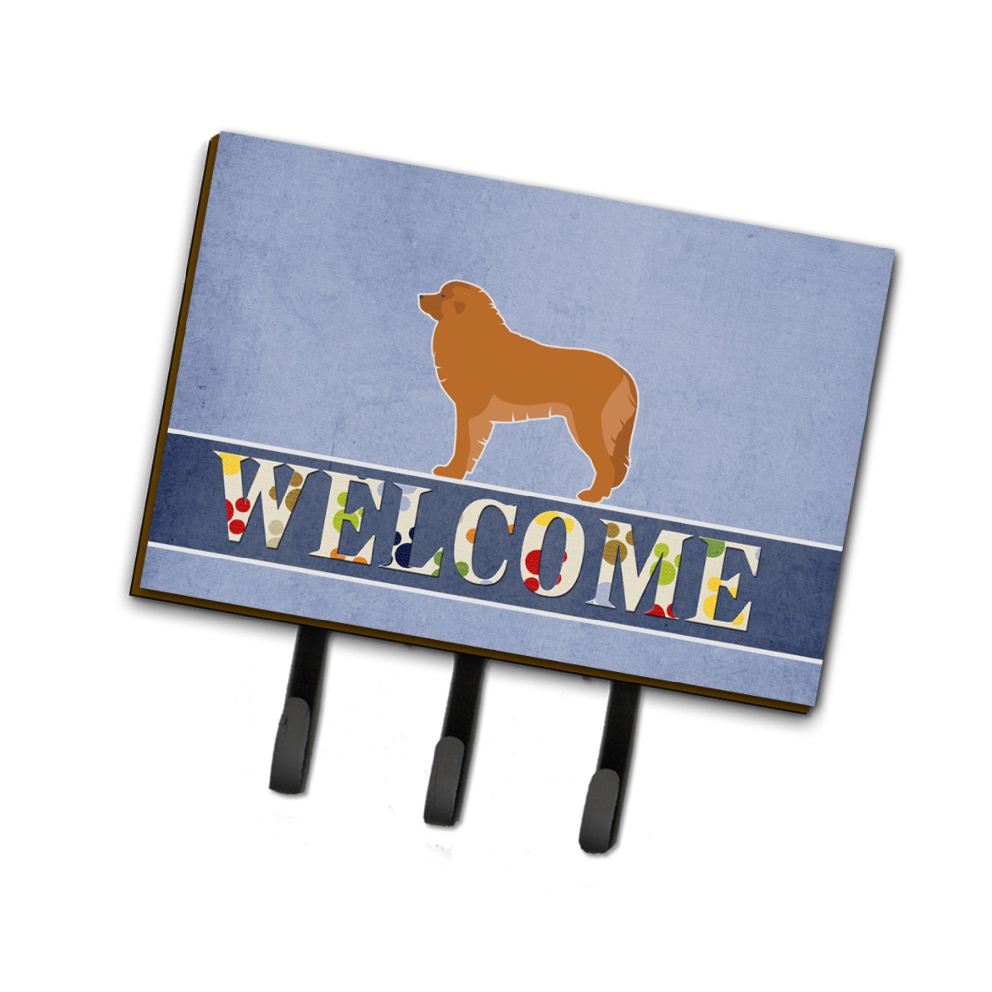 Caroline'S Treasures Leonberger Welcome Wall Hook, Triple, Multicolor