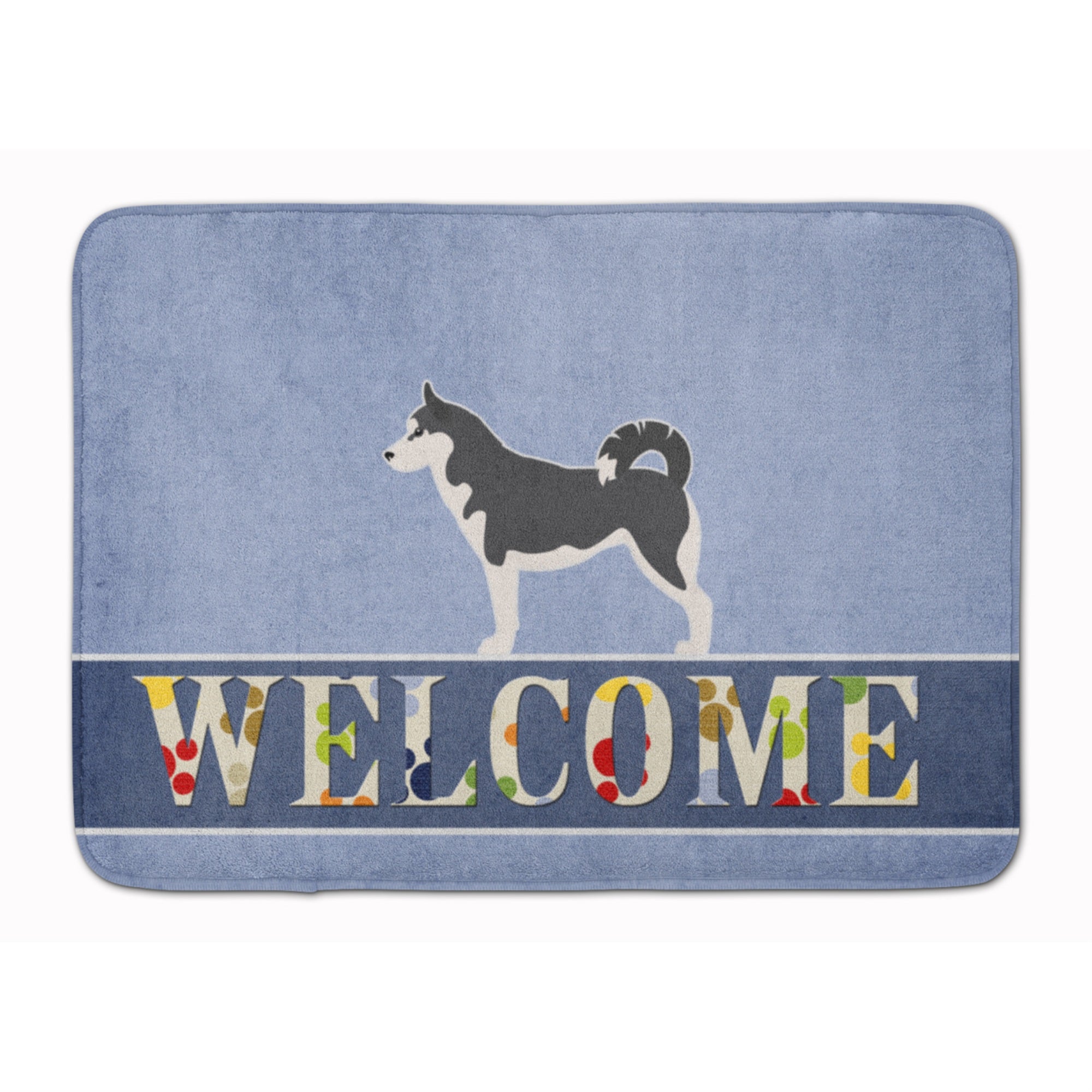 Caroline'S Treasures Siberian Husky Welcome Floor Mat, 19 X 27, Multicolor
