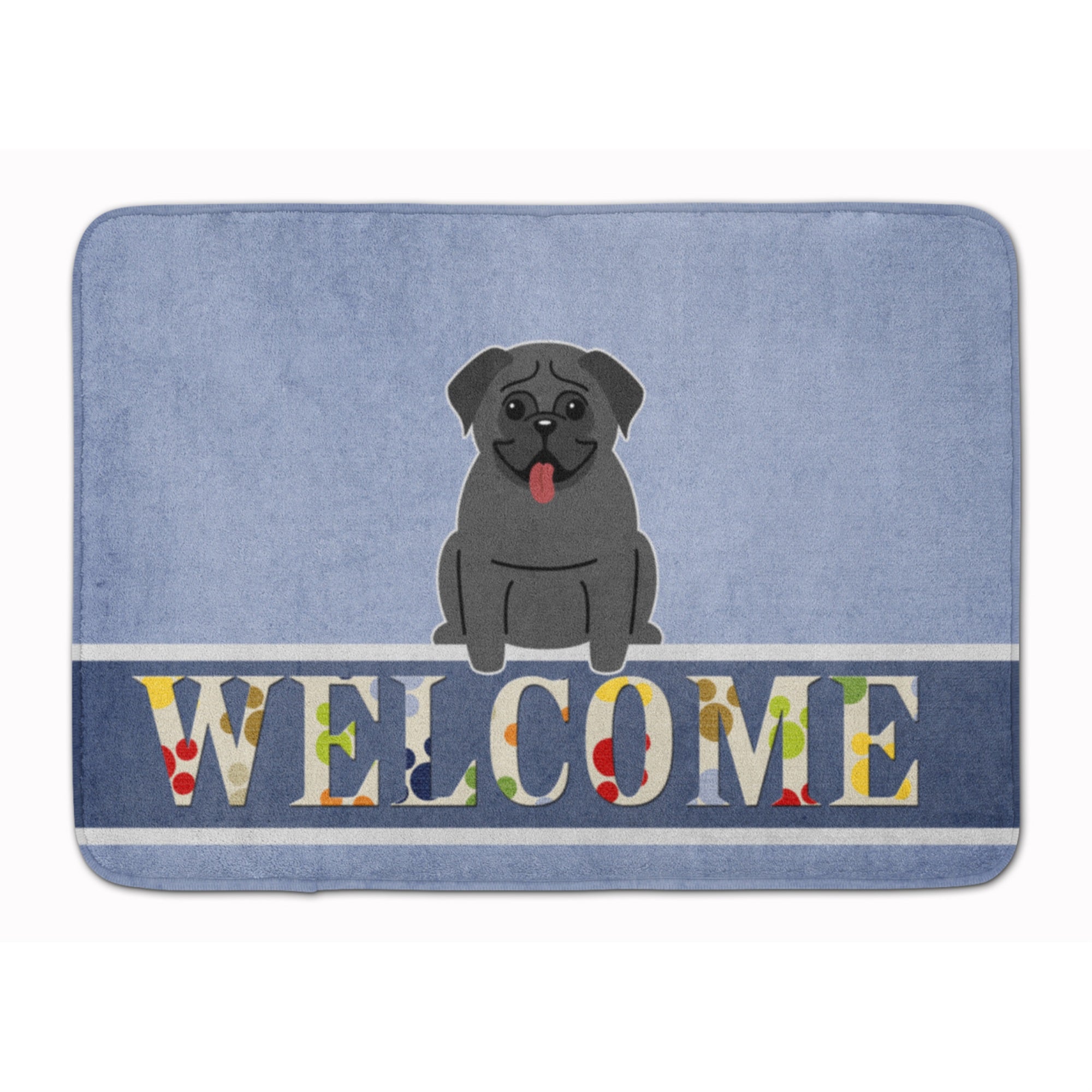 Caroline'S Treasures Pug Black Welcome Floor Mat, 19 X 27, Multicolor