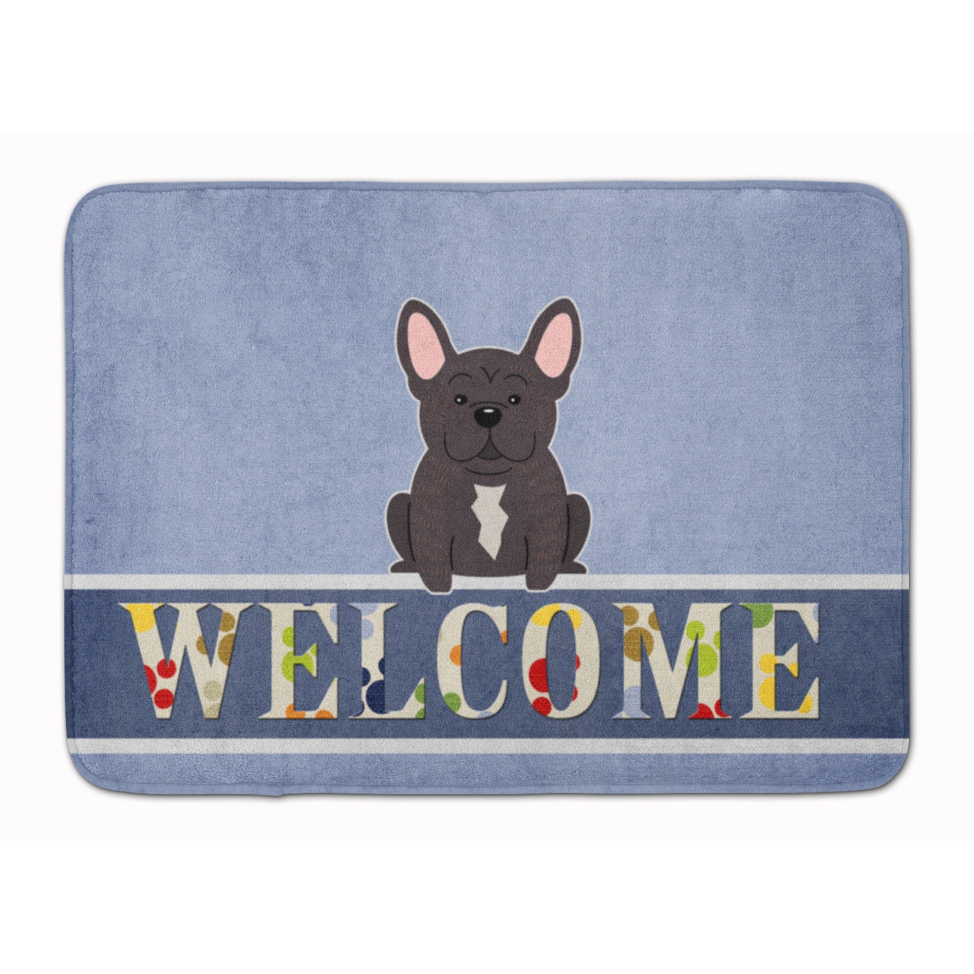 Caroline'S Treasures French Bulldog Brindle Welcome Floor Mat, 19 X 27, Multicolor