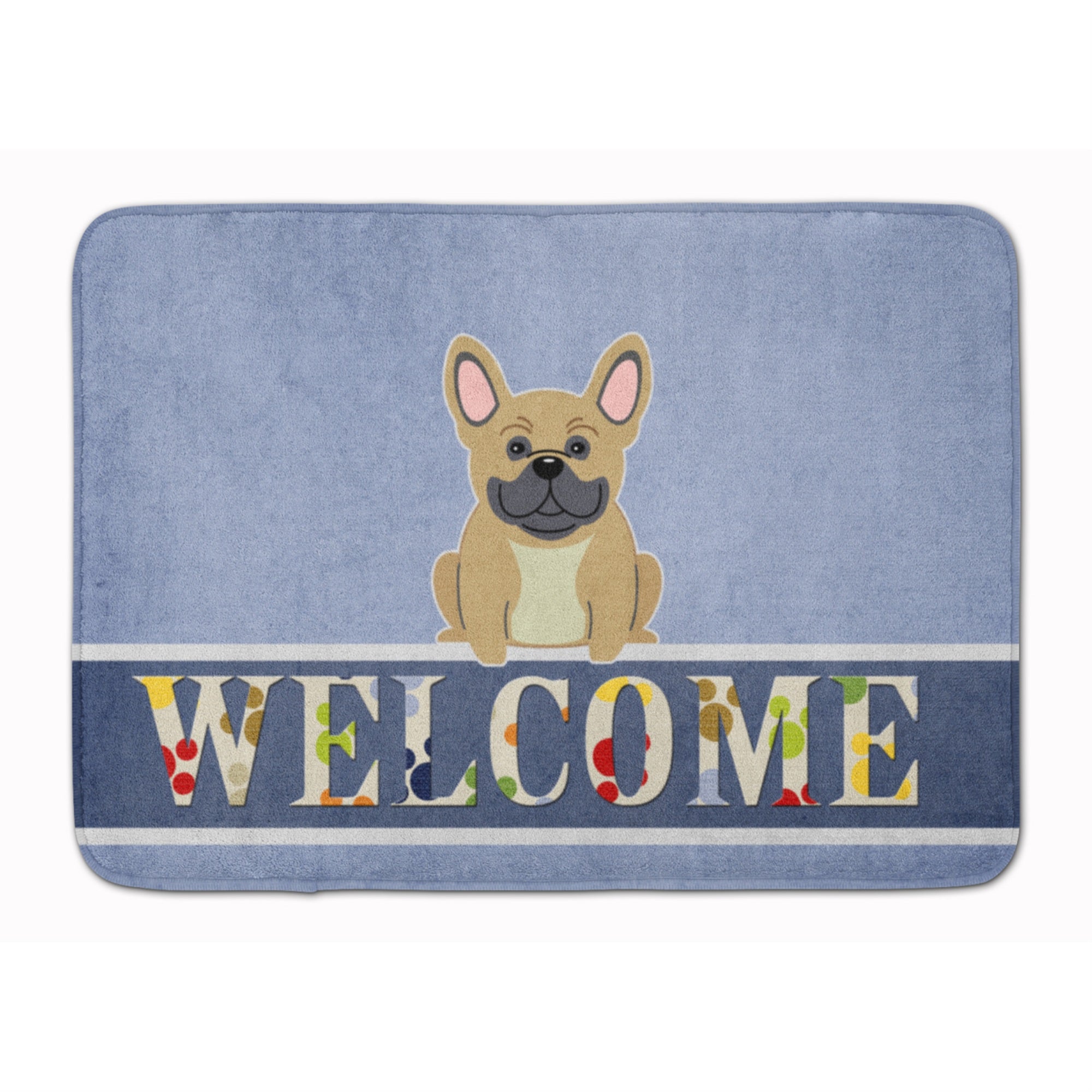 Caroline'S Treasures French Bulldog Cream Welcome Floor Mat, 19 X 27, Multicolor