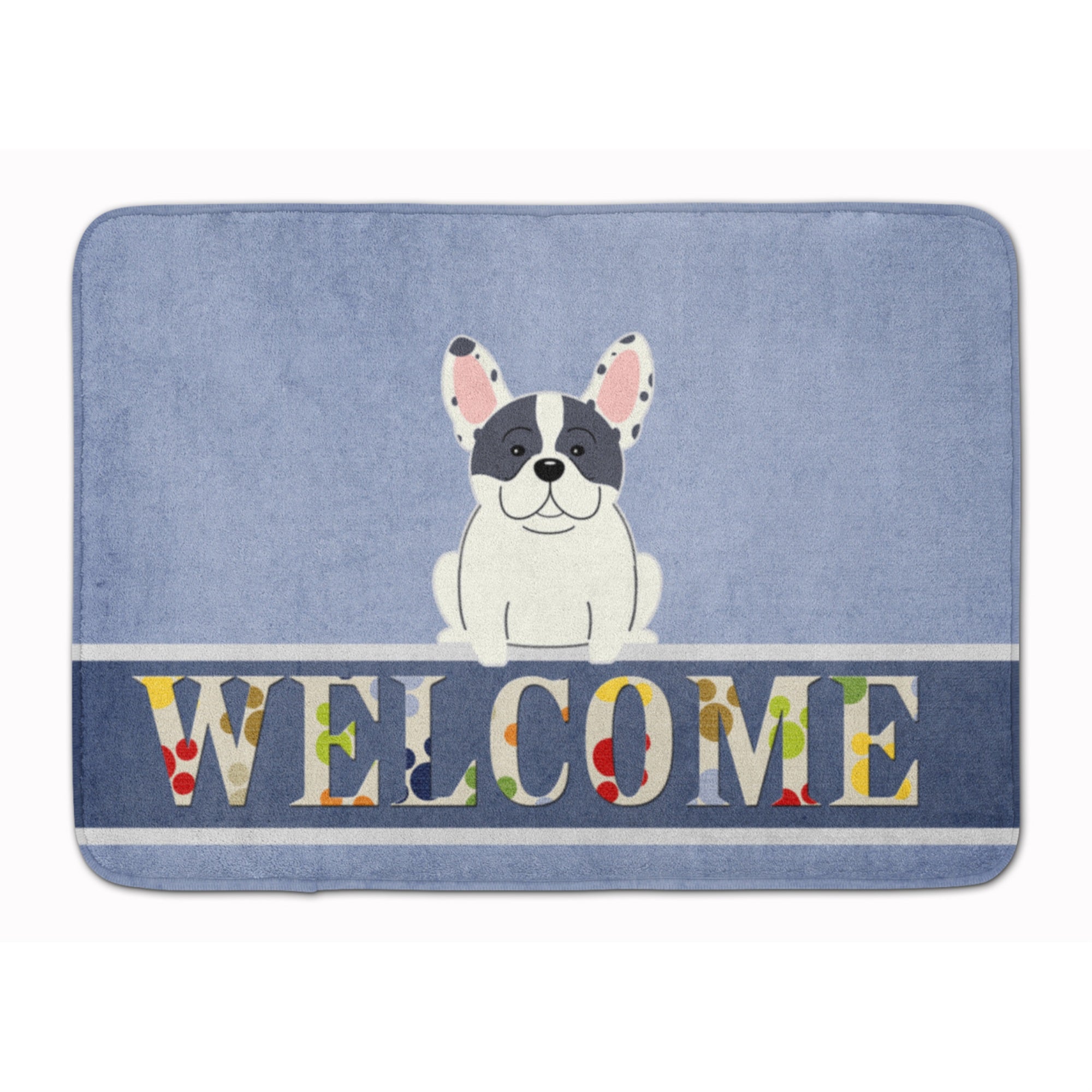 Caroline'S Treasures French Bulldog Piebald Welcome Floor Mat, 19 X 27, Multicolor