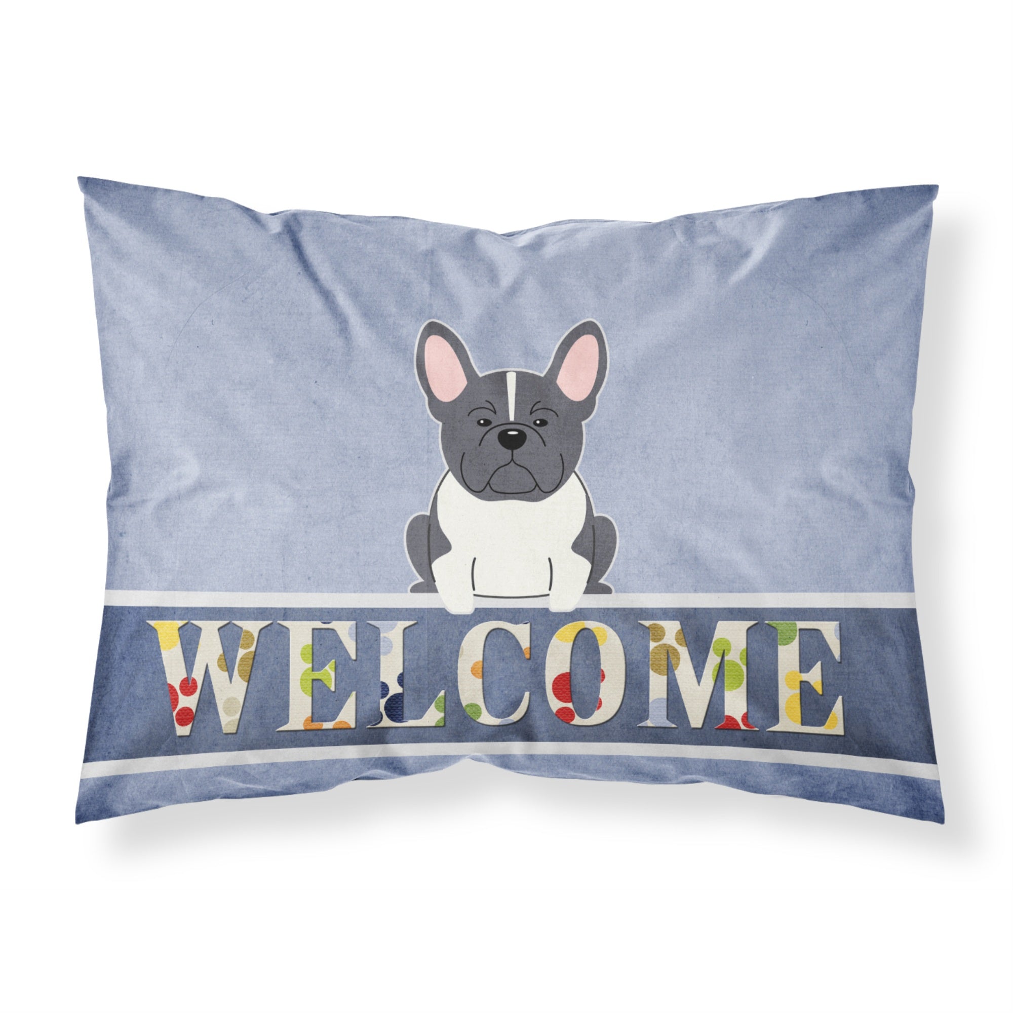 Caroline'S Treasures French Bulldog Black White Welcome Pillowcase, Standard, Multicolor