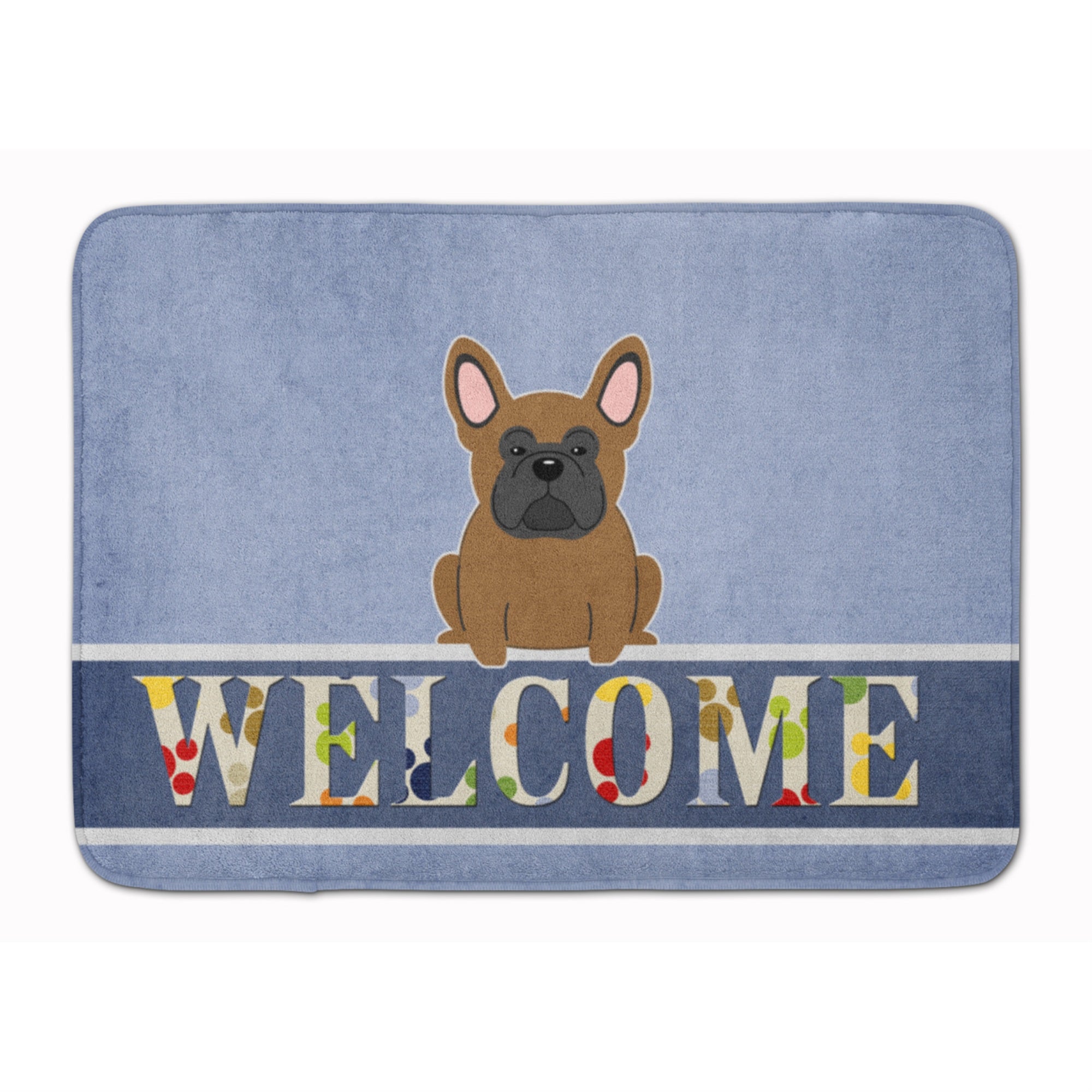 Caroline'S Treasures French Bulldog Brown Welcome Floor Mat, 19 X 27, Multicolor