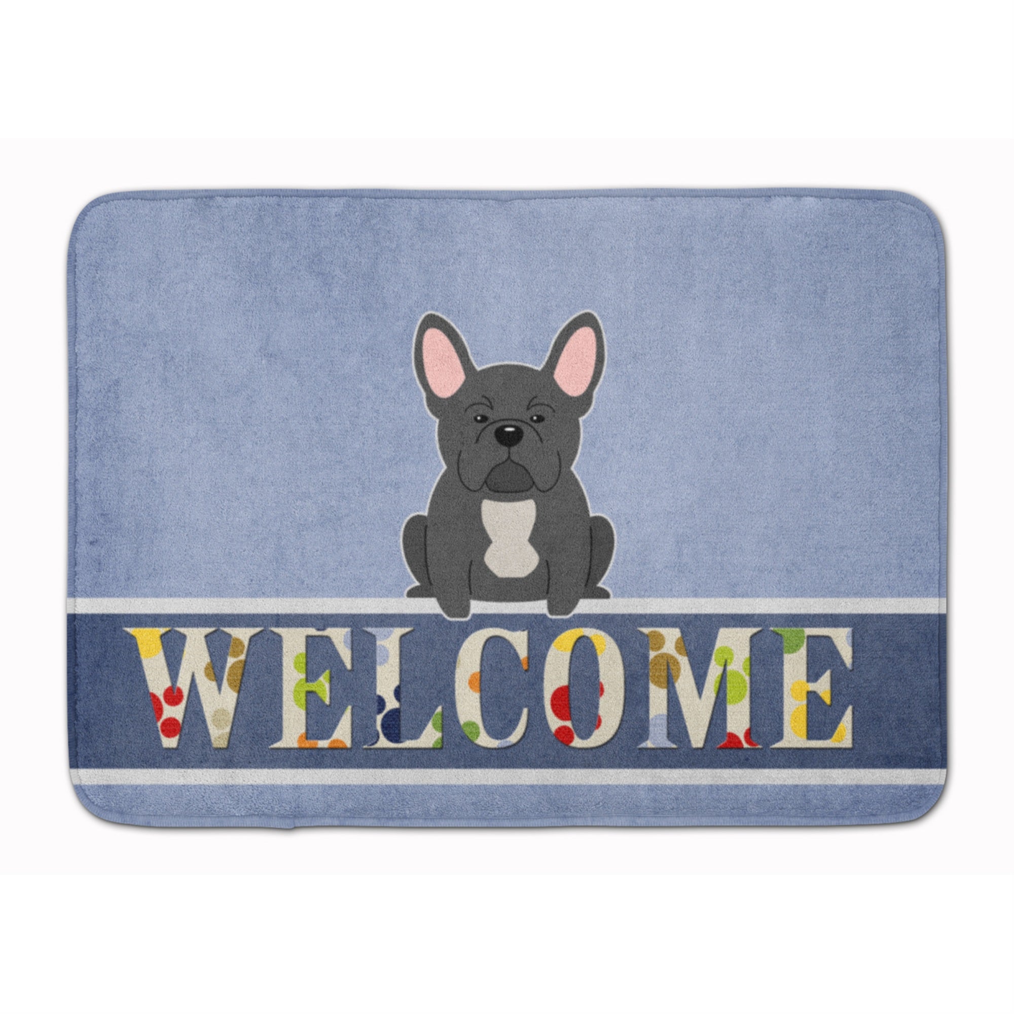 Caroline'S Treasures French Bulldog Black Welcome Floor Mat, 19 X 27, Multicolor