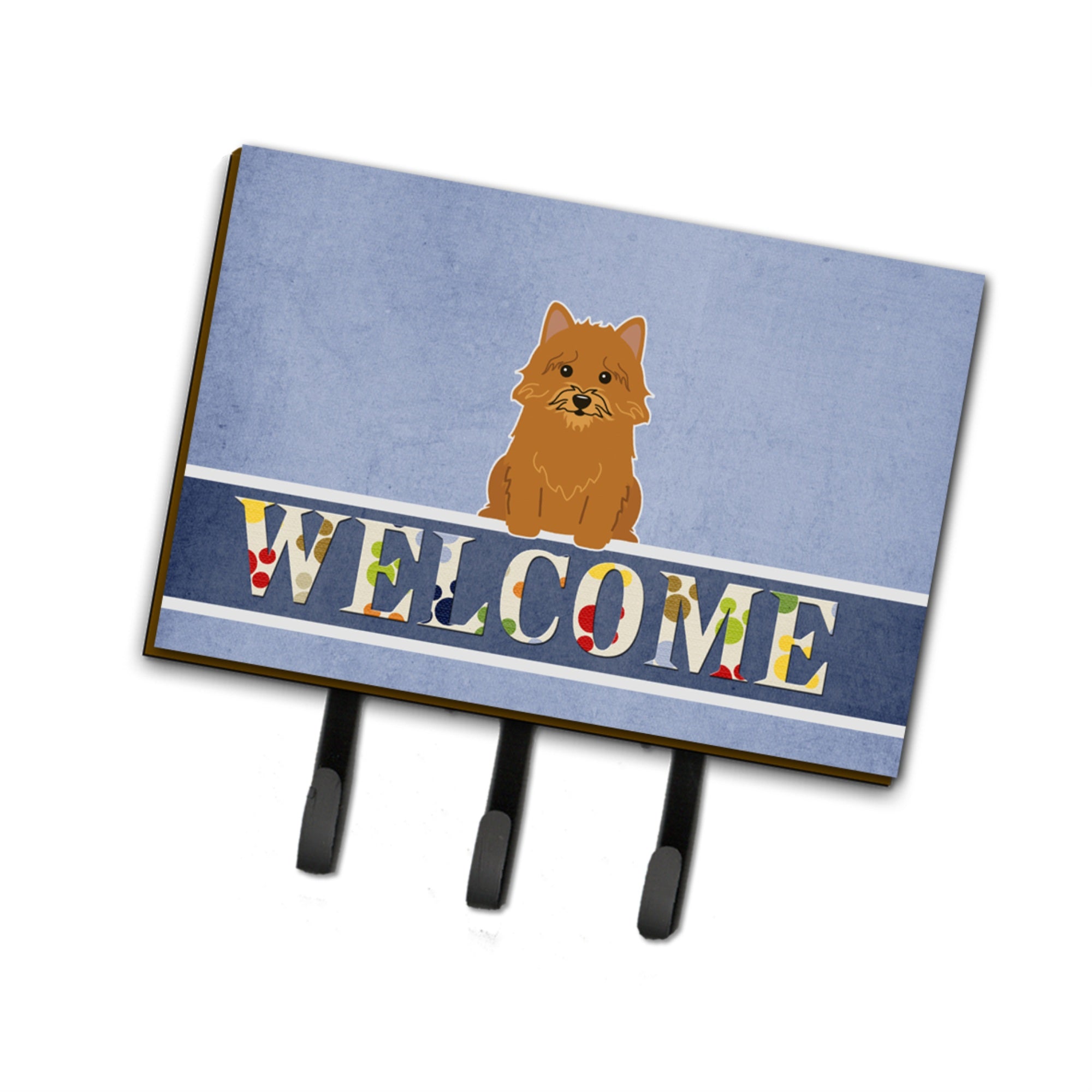 Caroline'S Treasures Norwich Terrier Welcome Wall Hook, Triple, Multicolor