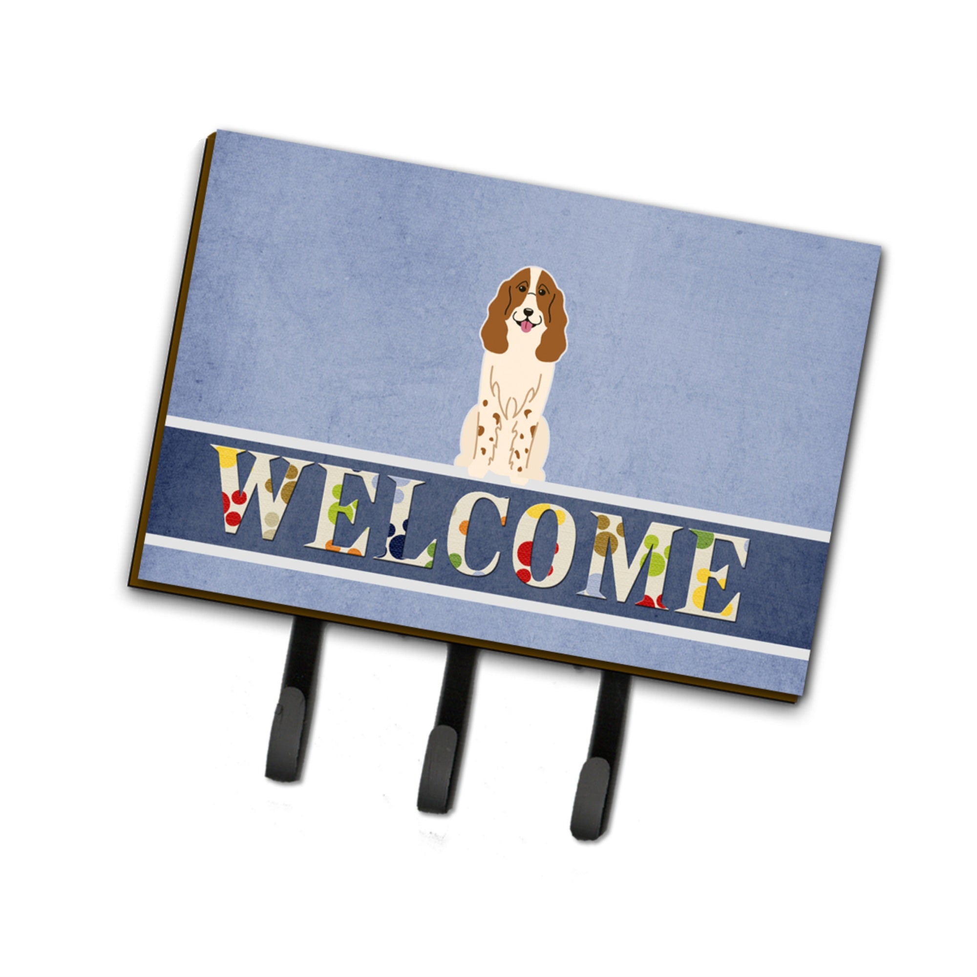 Caroline'S Treasures Russian Spaniel Welcome Wall Hook, Triple, Multicolor