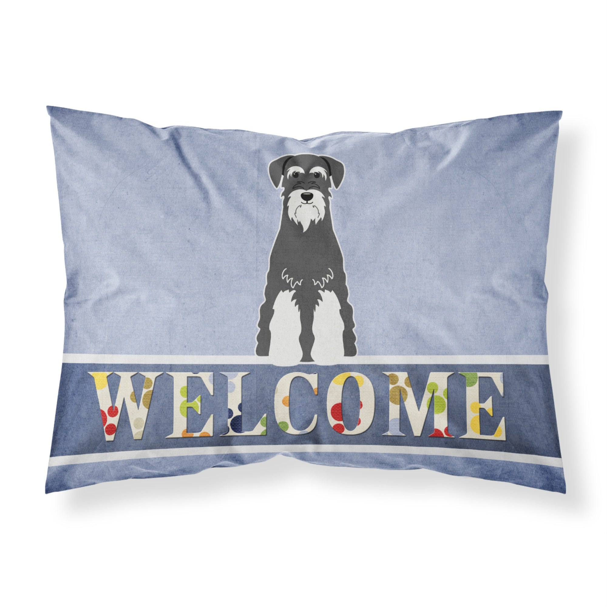 Caroline'S Treasures Standard Schnauzer Salt And Pepper Pillowcase, Welcome