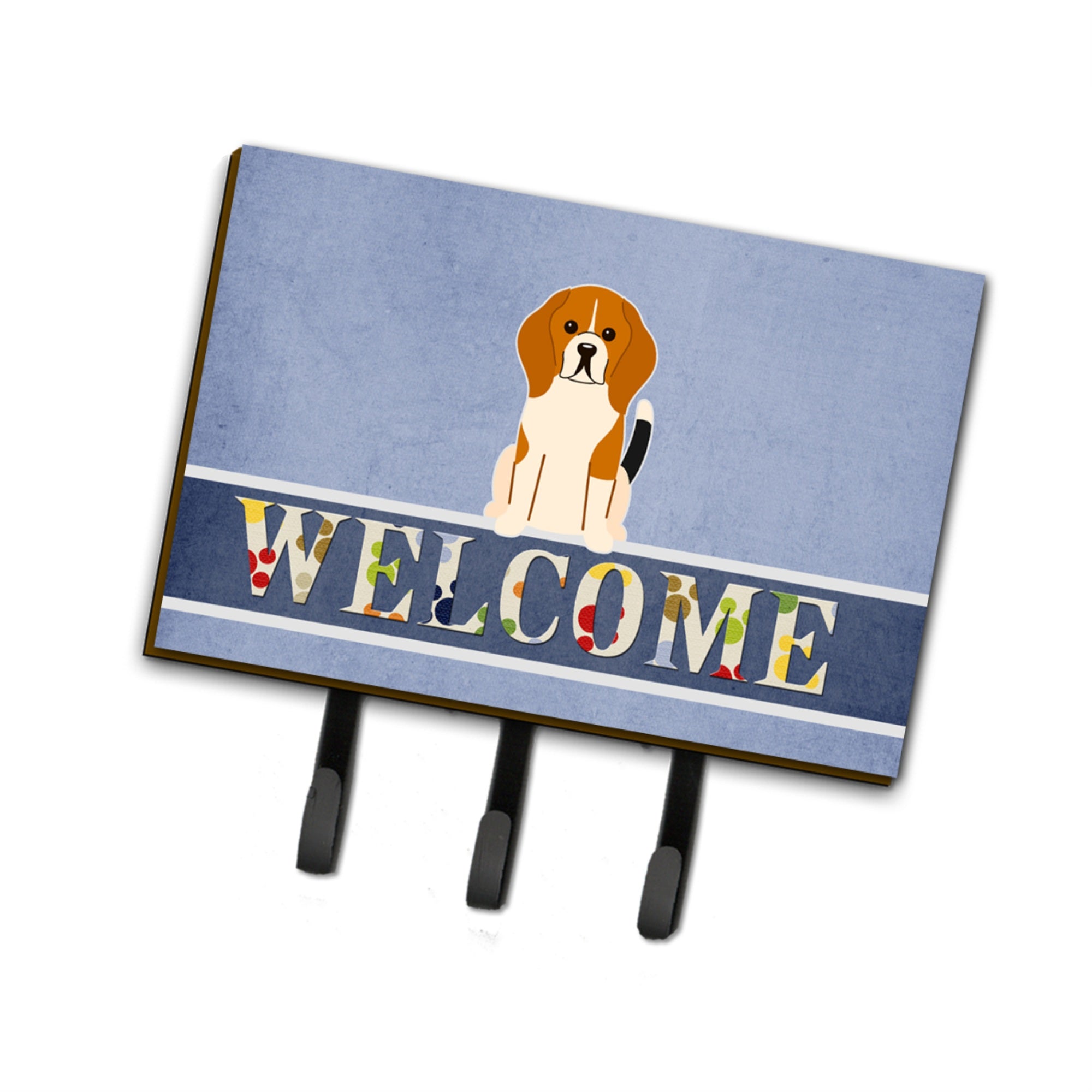 Caroline'S Treasures Beagle Tricolor Welcome Wall Hook, Triple, Multicolor