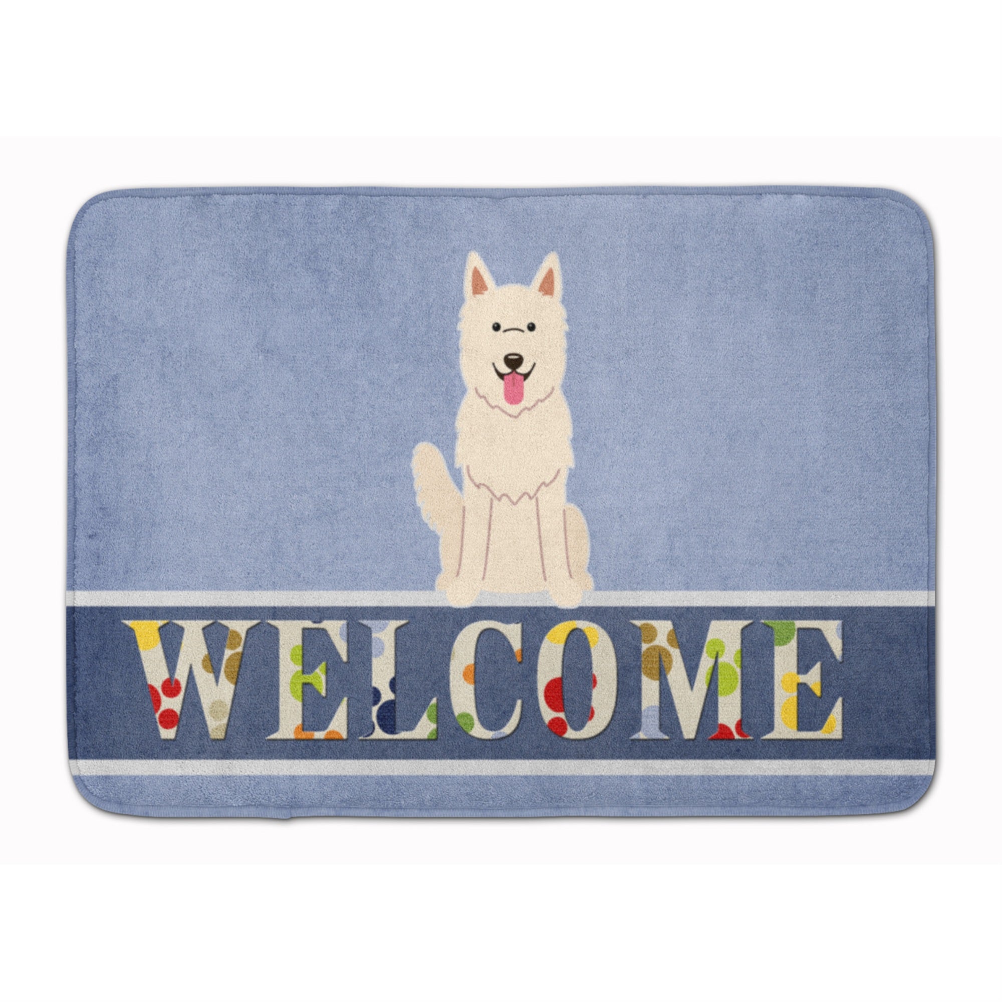 Caroline'S Treasures White German Shepherd Welcome Floor Mat, 19 X 27, Multicolor