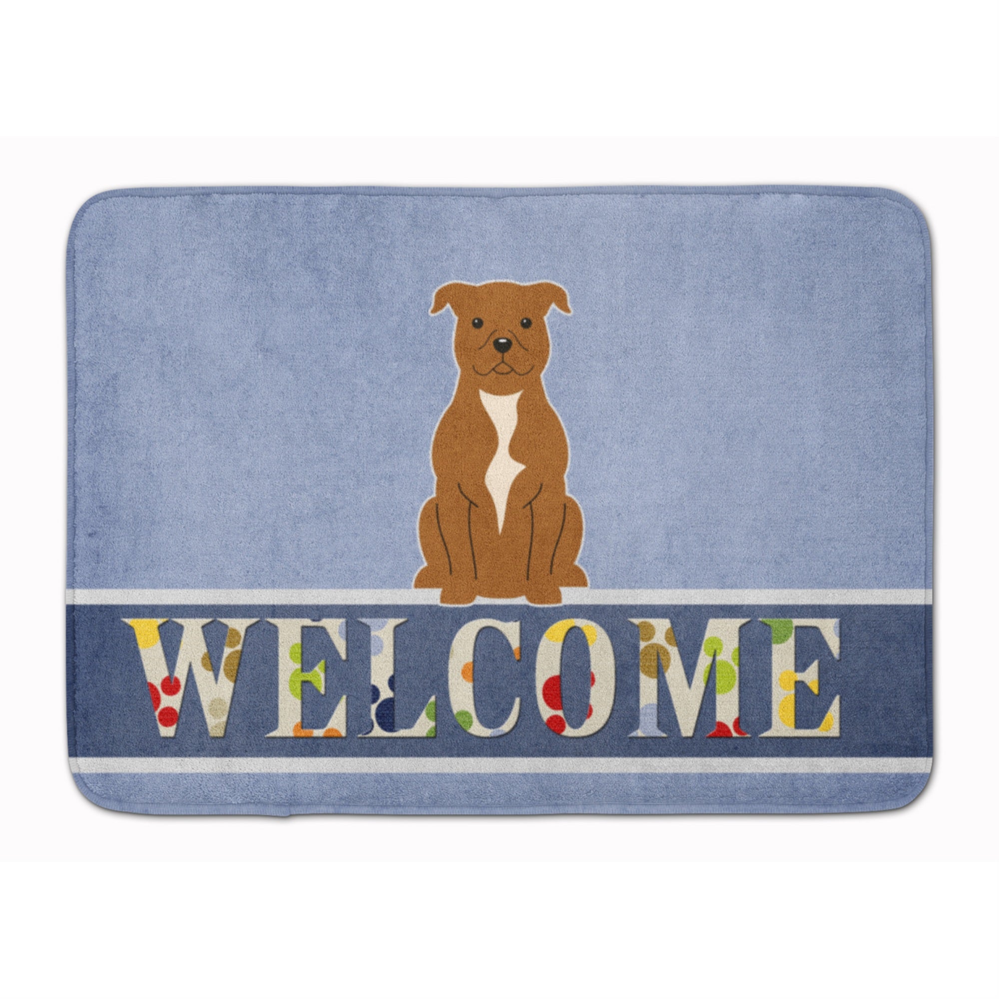 Caroline'S Treasures Staffordshire Bull Terrier Brown Floor Mat, 19 X 27, Multicolor