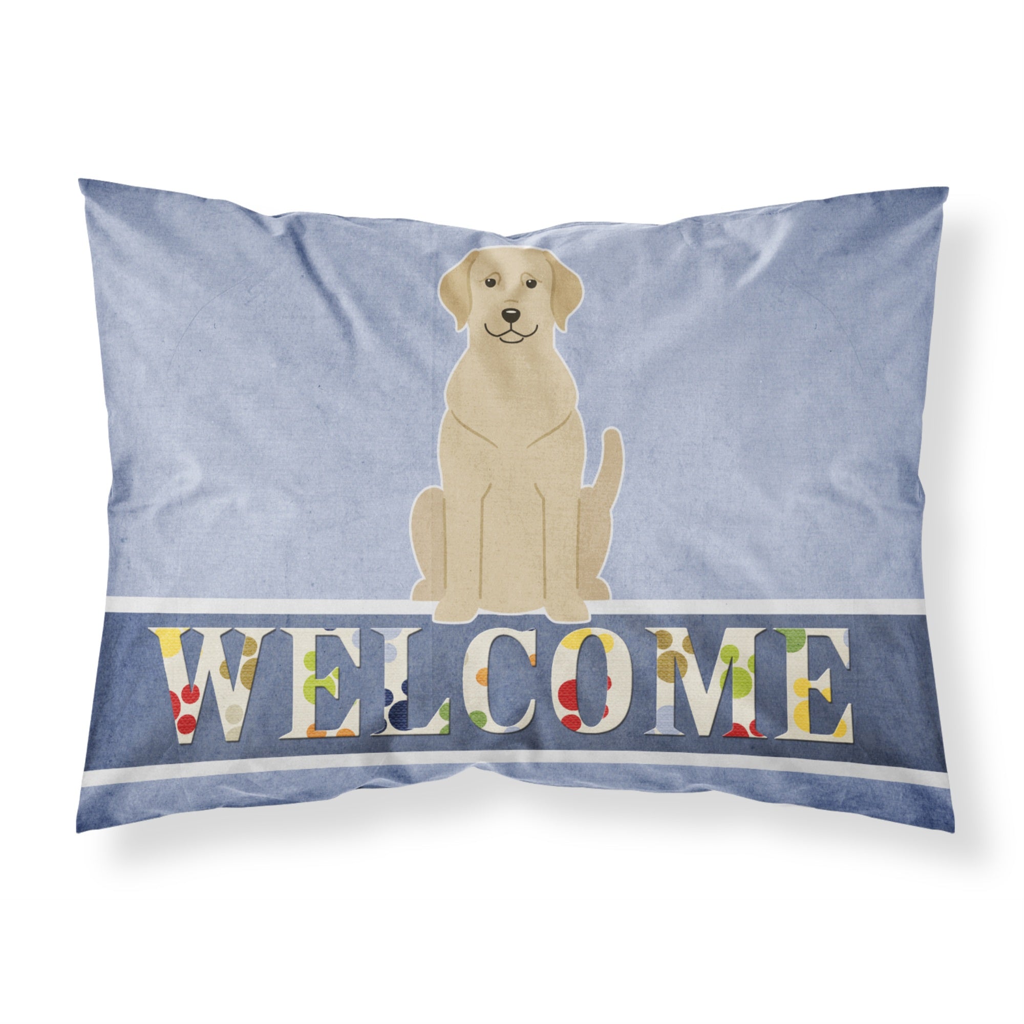 Caroline'S Treasures Yellow Labrador Welcome Printed, Polyester, 250 Thread Count, Envelope Closure Pillowcase, Standard, Mult