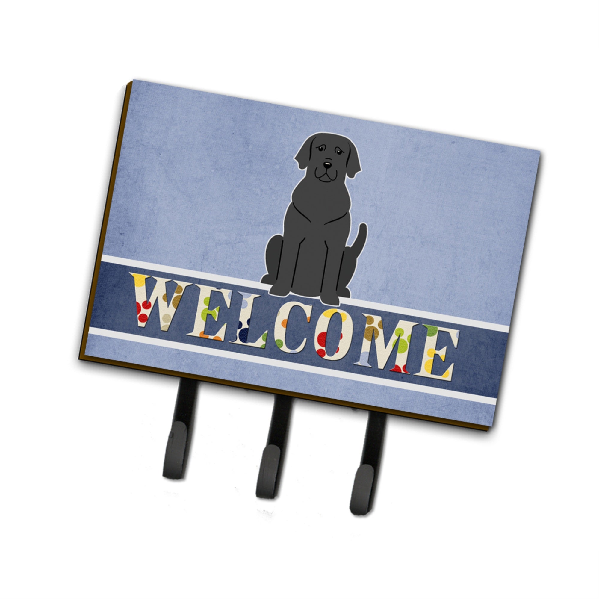 Caroline'S Treasures Black Labrador Welcome Wall Hook, Triple, Multicolor