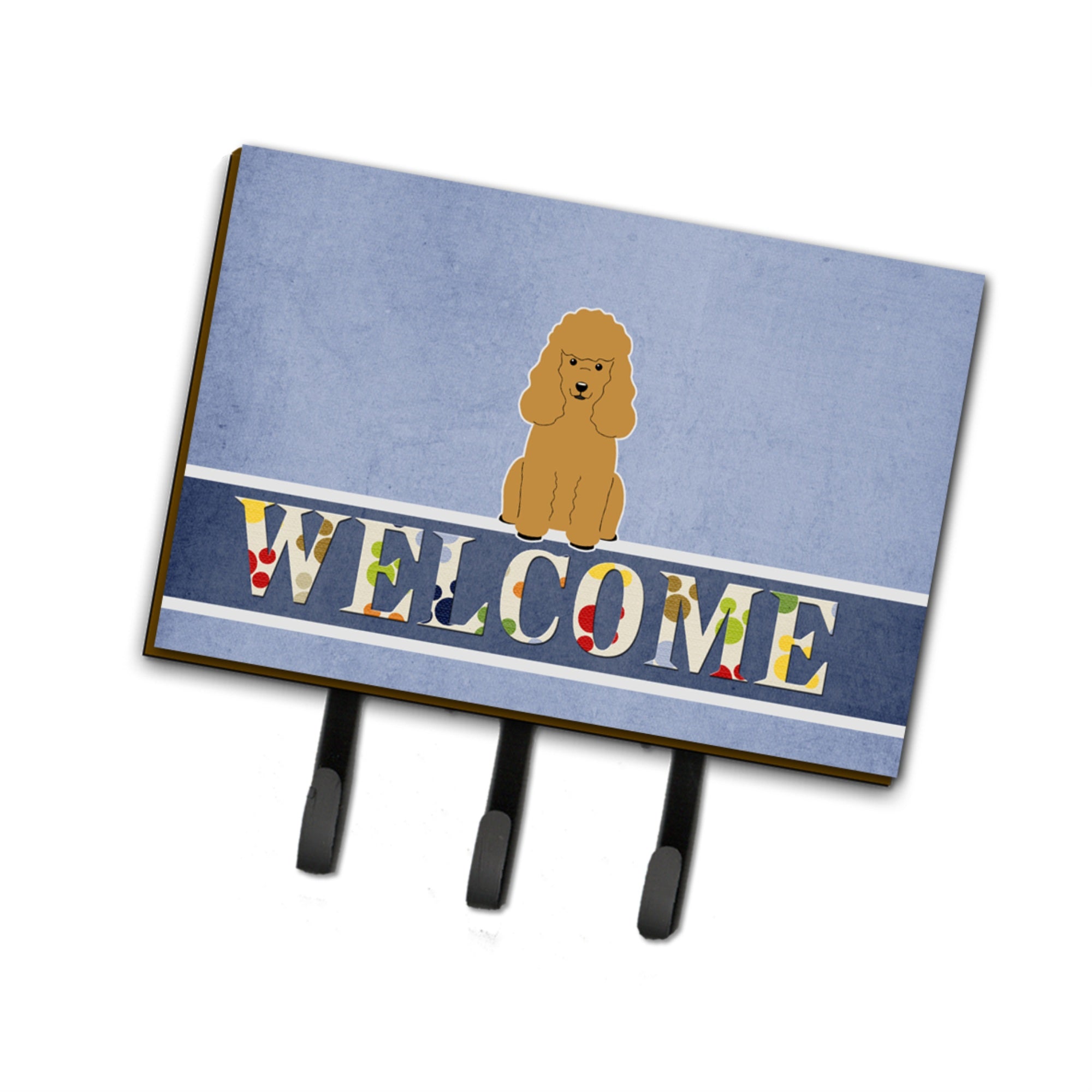Caroline'S Treasures Poodle Tan Welcome Wall Hook, Triple, Multicolor