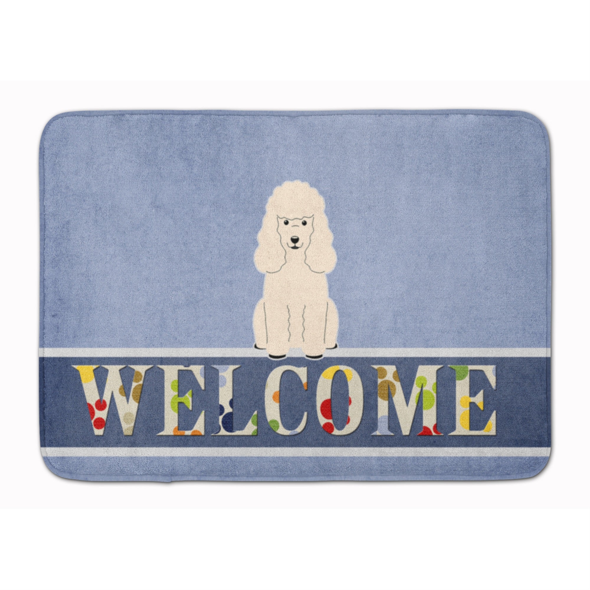 Caroline'S Treasures Poodle White Welcome Floor Mat, 19 X 27, Multicolor