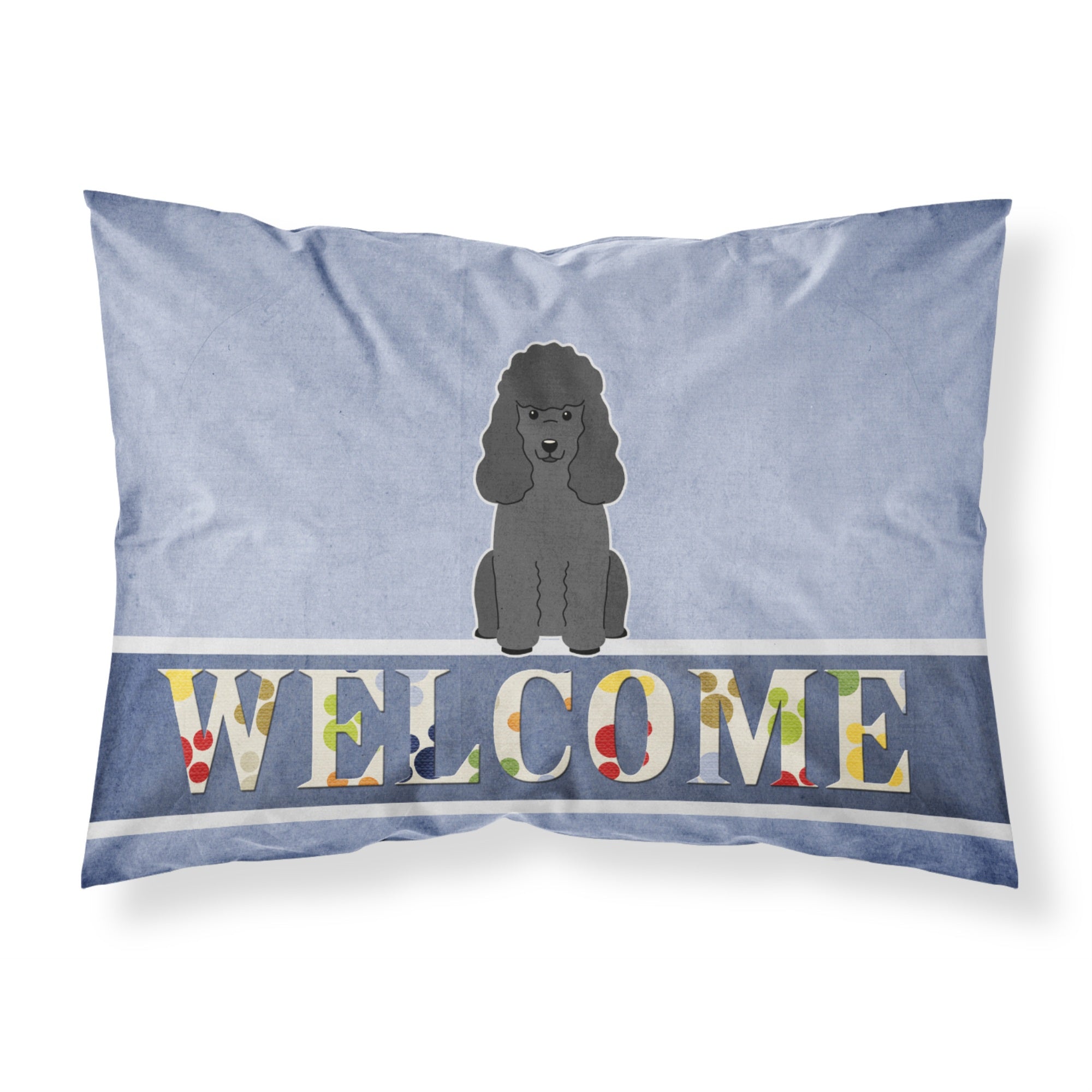 Caroline'S Treasures Welcome Poodle Black Pillowcase, Standard