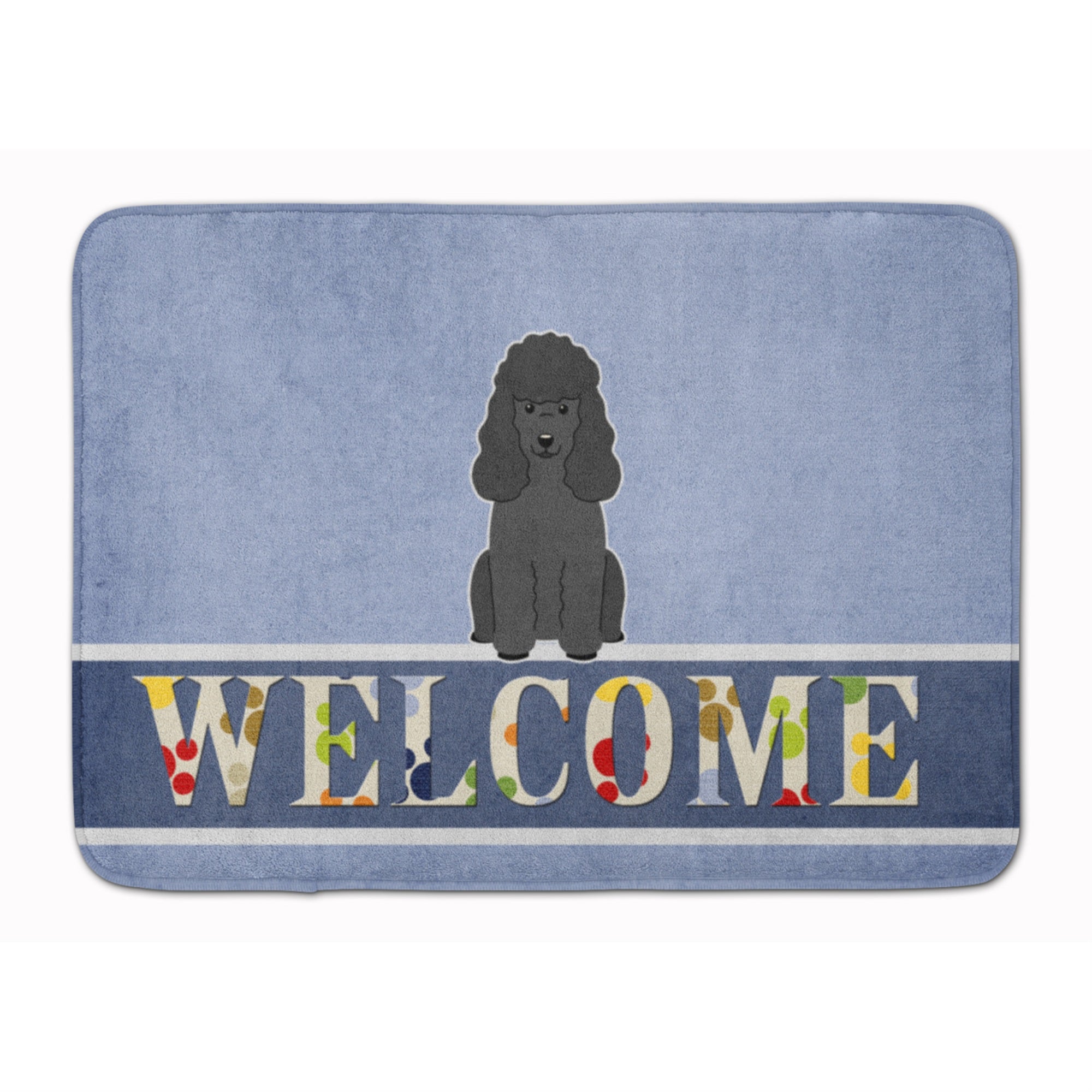 Caroline'S Treasures Poodle Black Welcome Floor Mat, 19 X 27, Multicolor